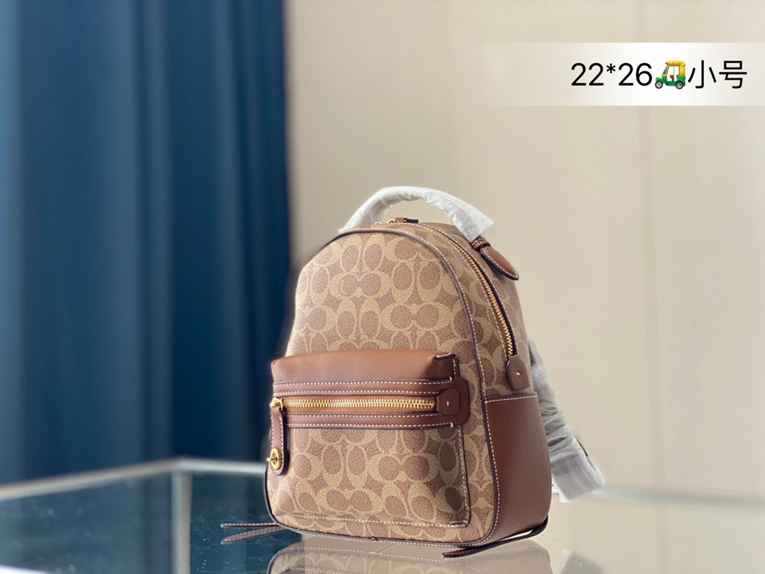 J5  Coach 蔻驰 coach Cam 通用休闲背包 二层牛皮 精致手工 内里有独立隔层内袋 可装I电脑笔记本，内有多层暗袋，物件可轻松归类装放，容量大，上班 出游旅行必备款尺寸： 小号22*26cm