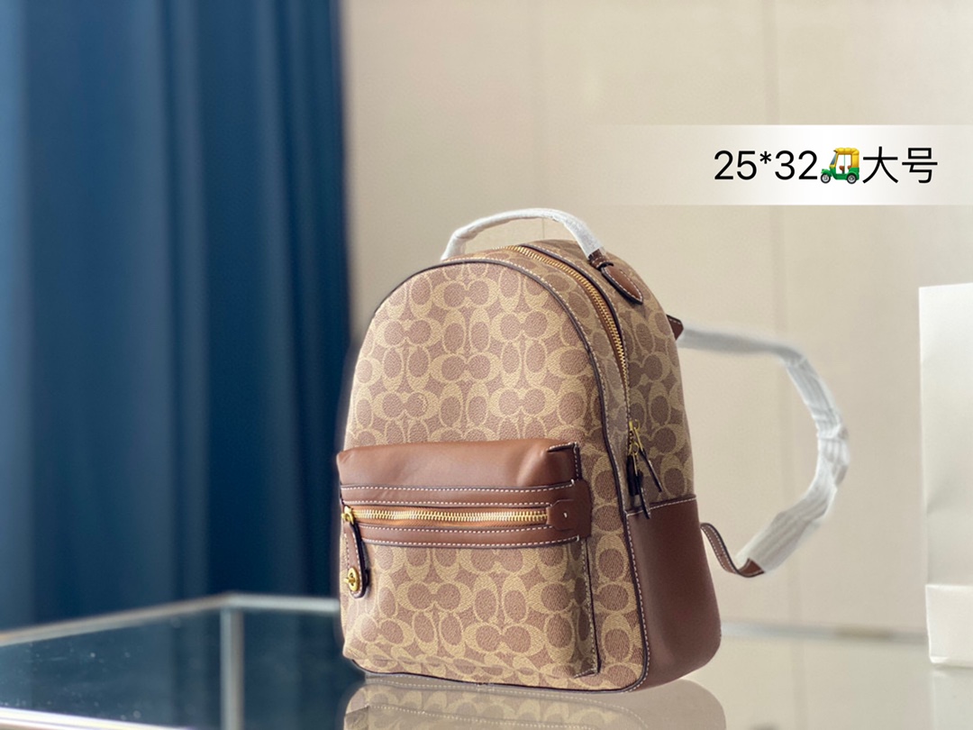 J5  Coach 蔻驰 coach Cam 通用休闲背包 二层牛皮 精致手工 内里有独立隔层内袋 可装I电脑笔记本，内有多层暗袋，物件可轻松归类装放，容量大，上班 出游旅行必备款尺寸：大号25*32cm