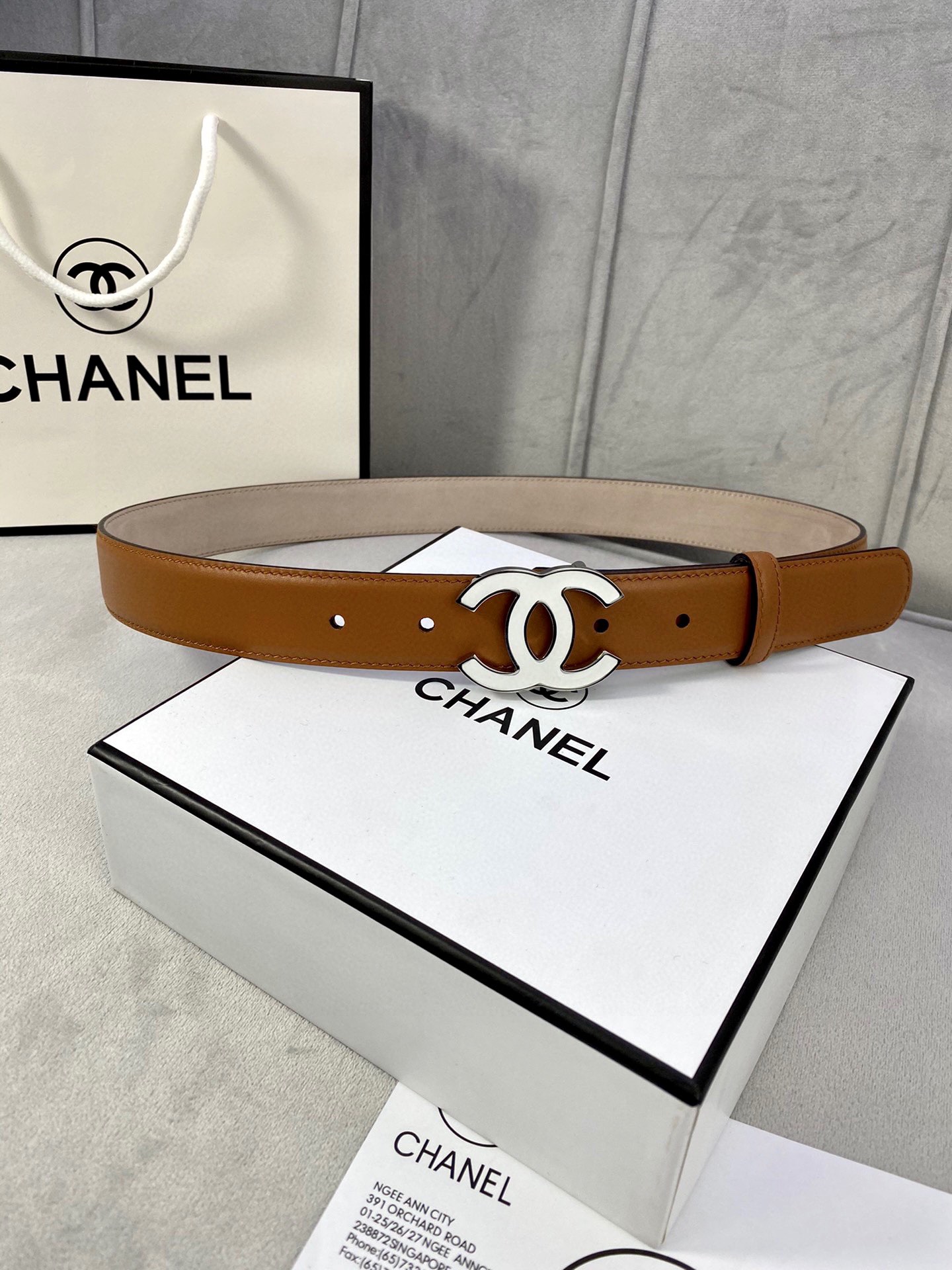 Chanel レディース クラシック ウエストベルト 光沢内張り スエードレザー