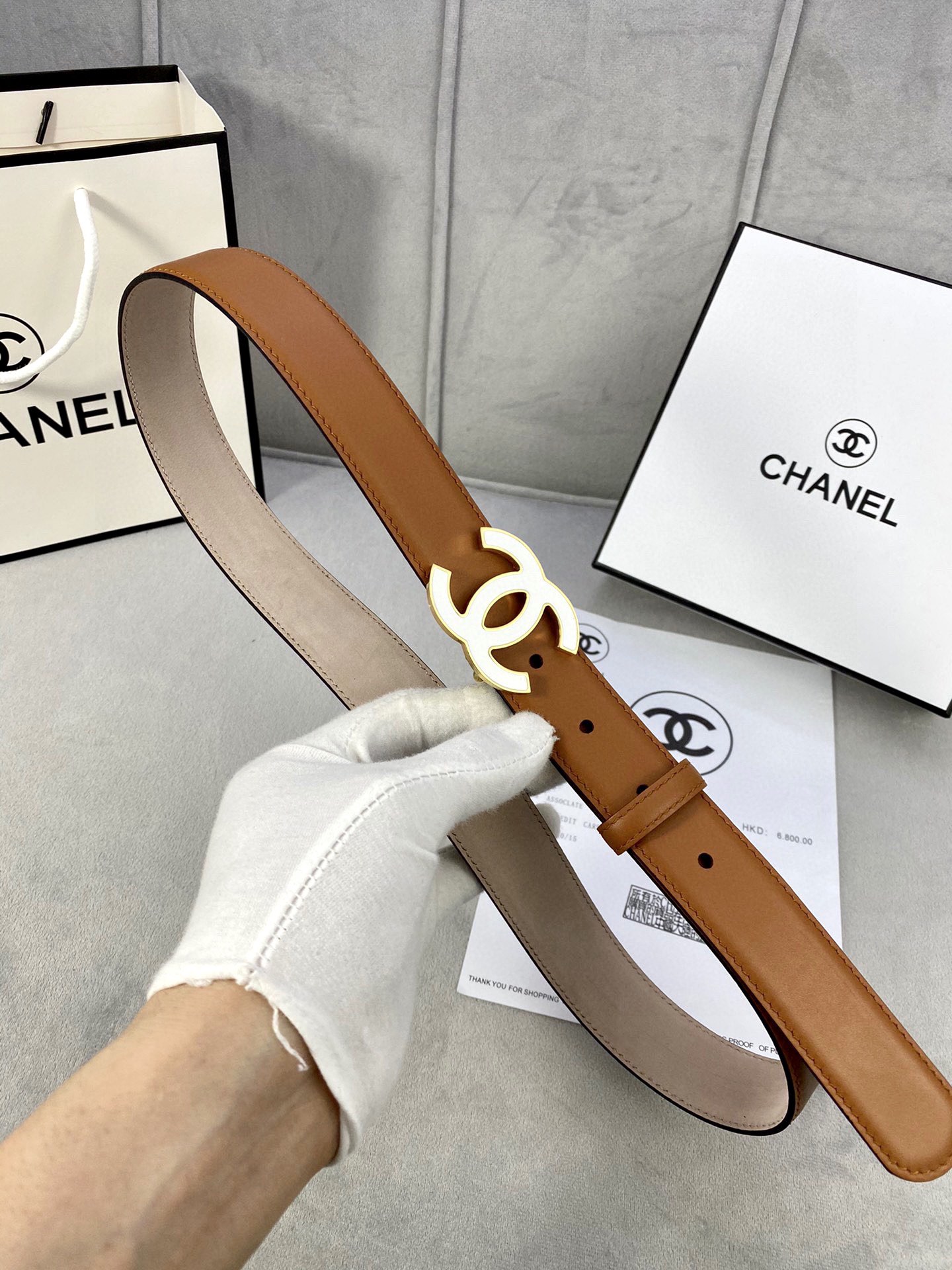 Chanel レディース クラシック ウエストベルト 光沢内張り スエードレザー