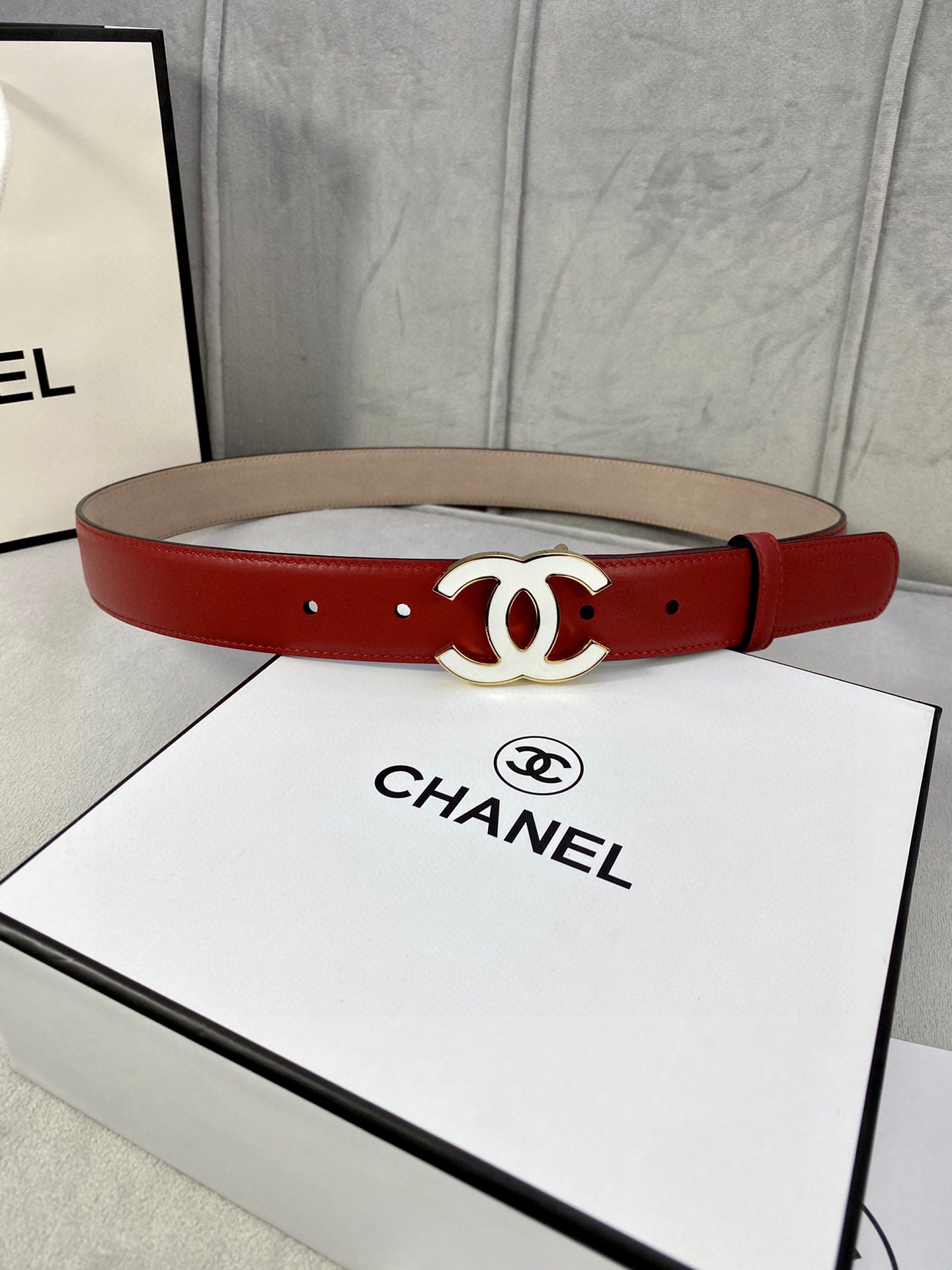 Chanel レディースクラシック 腰ベルト 光沢内張り スエードレザー
