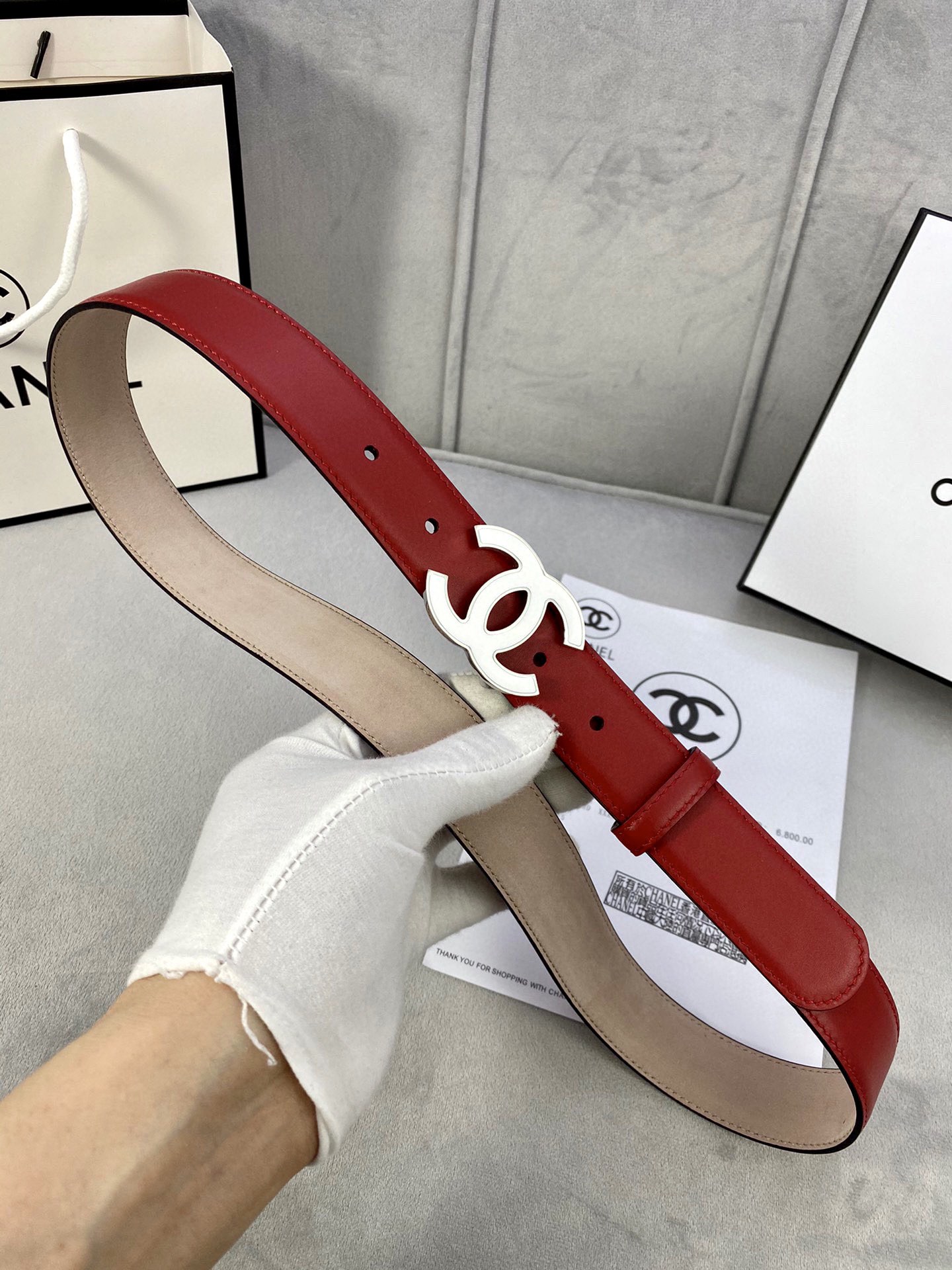 Chanel レディースクラシック 腰ベルト 光沢内張り スエードレザー