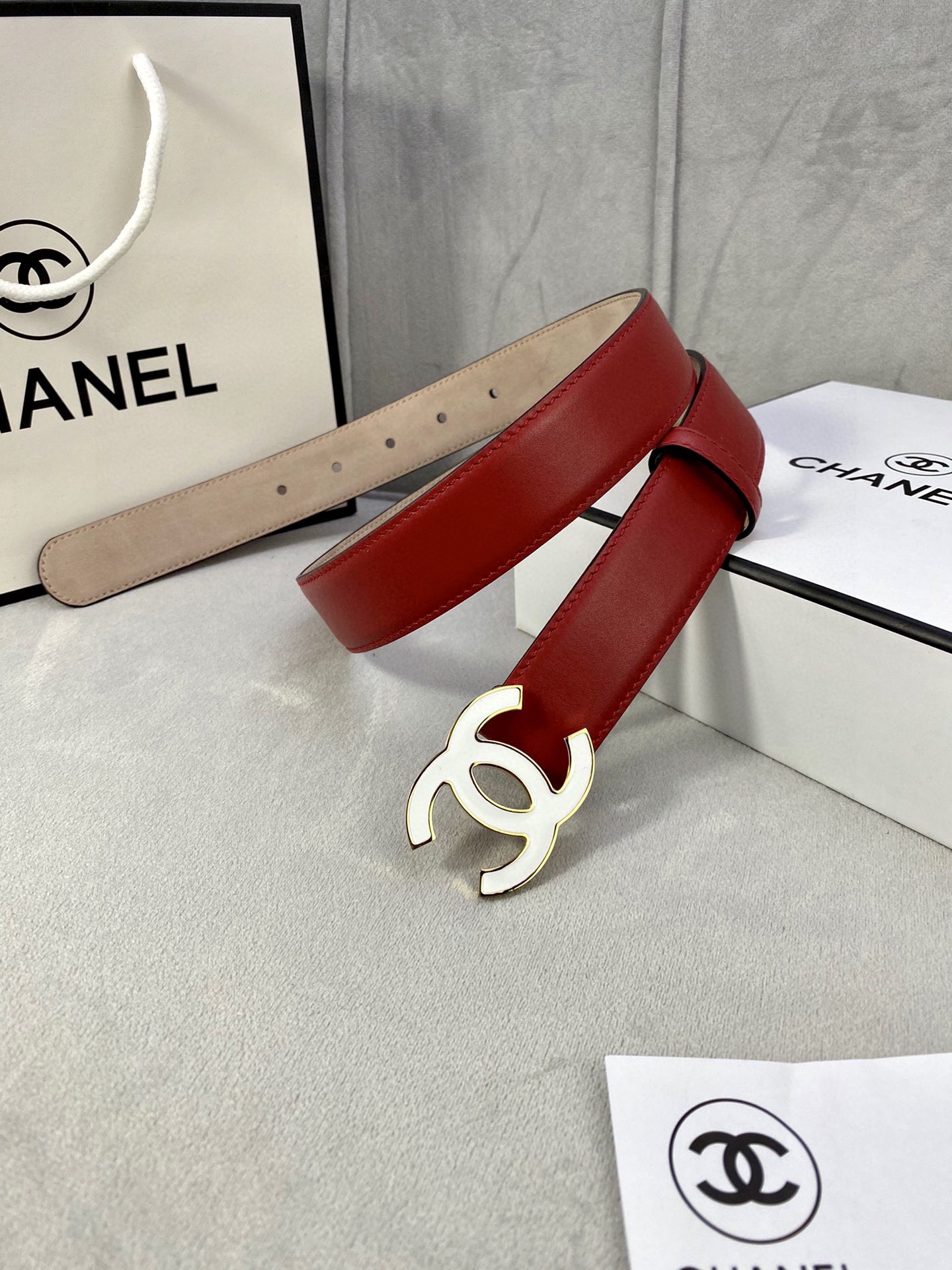 Chanel レディースクラシック 腰ベルト 光沢内張り スエードレザー