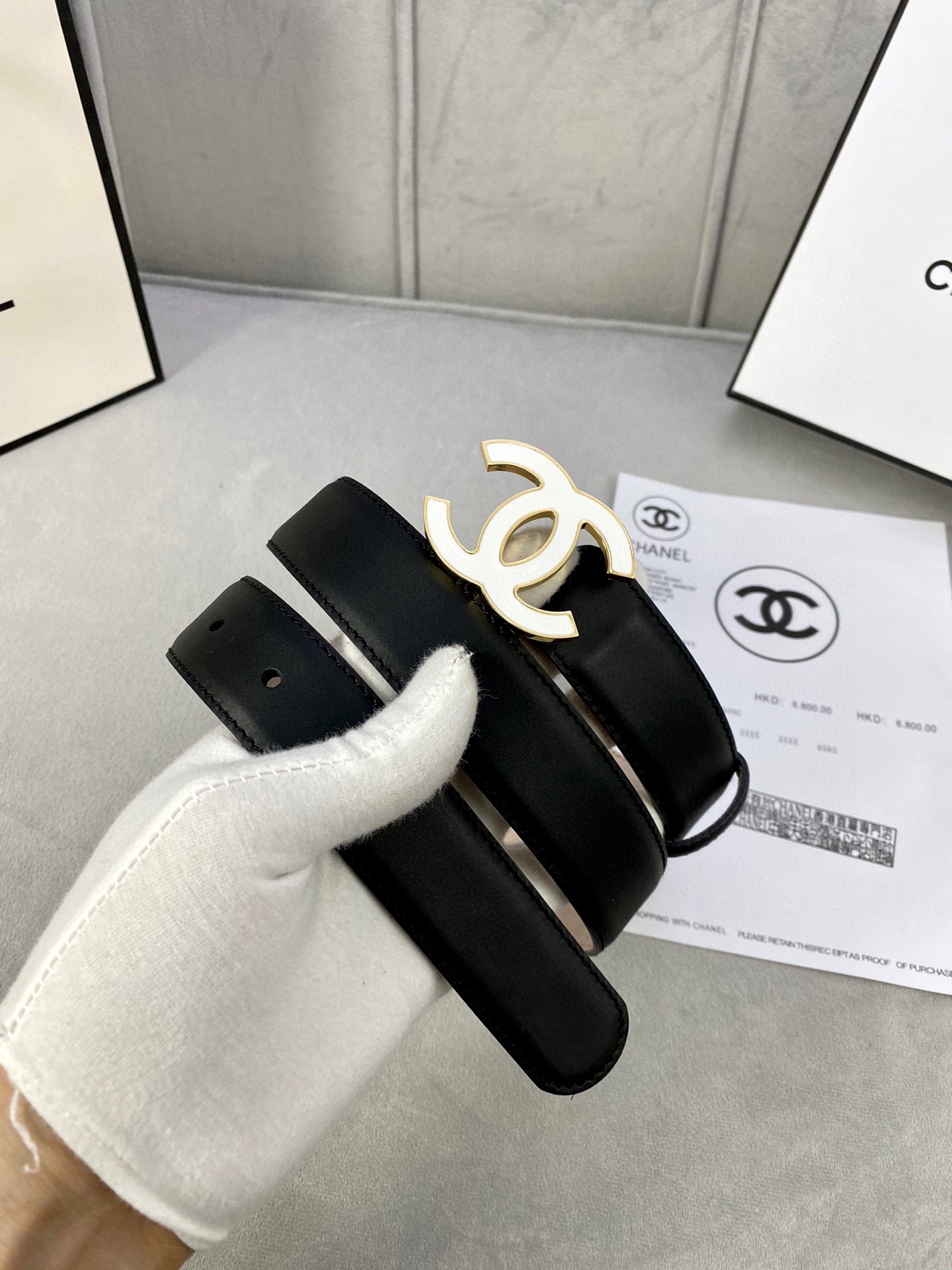 Chanel レディースクラシックウエストベルト 光沢仕上げスエードレザー