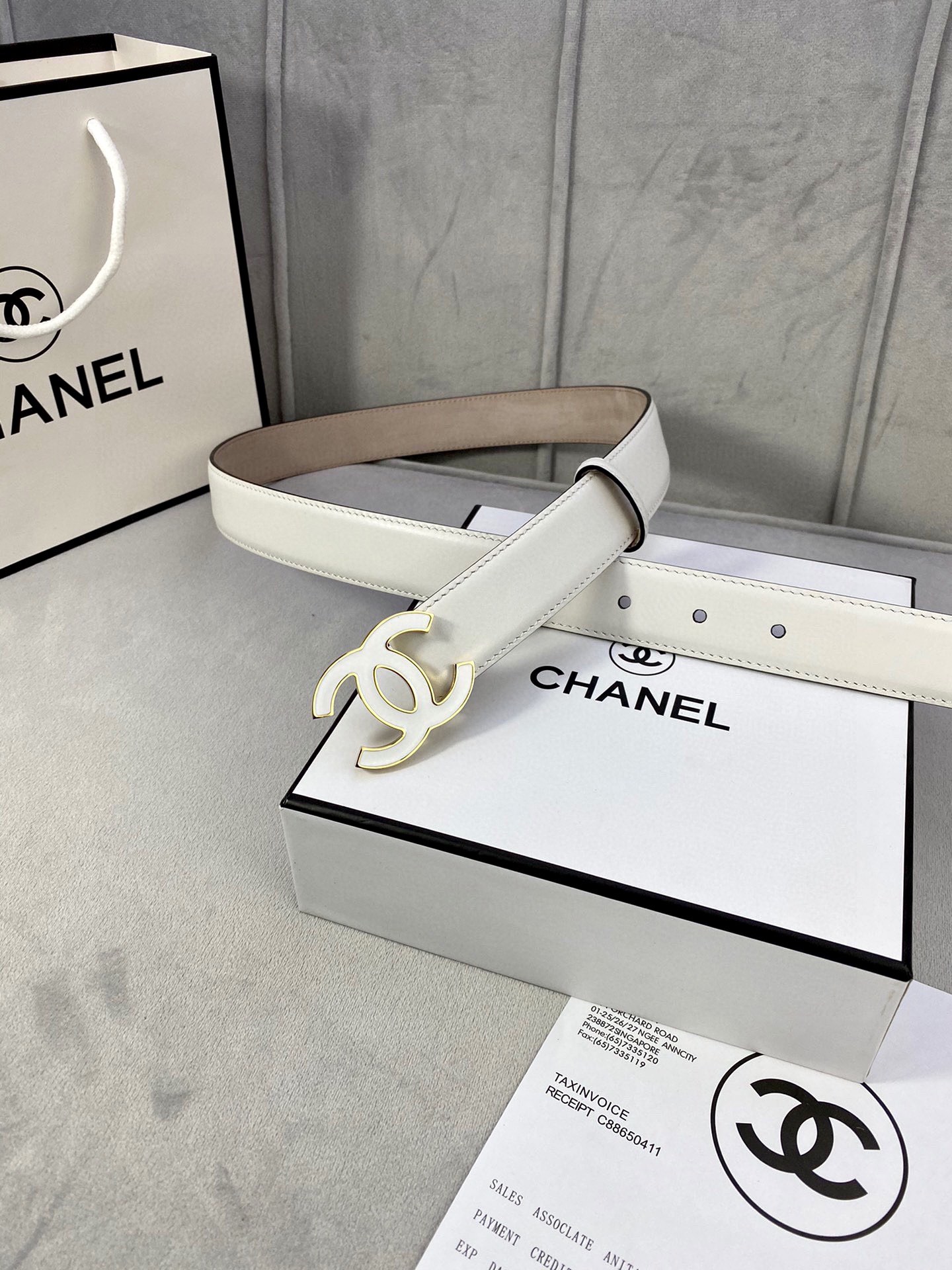 Chanel レディースクラシック腰ベルト 光滑内衬磨砂牛皮