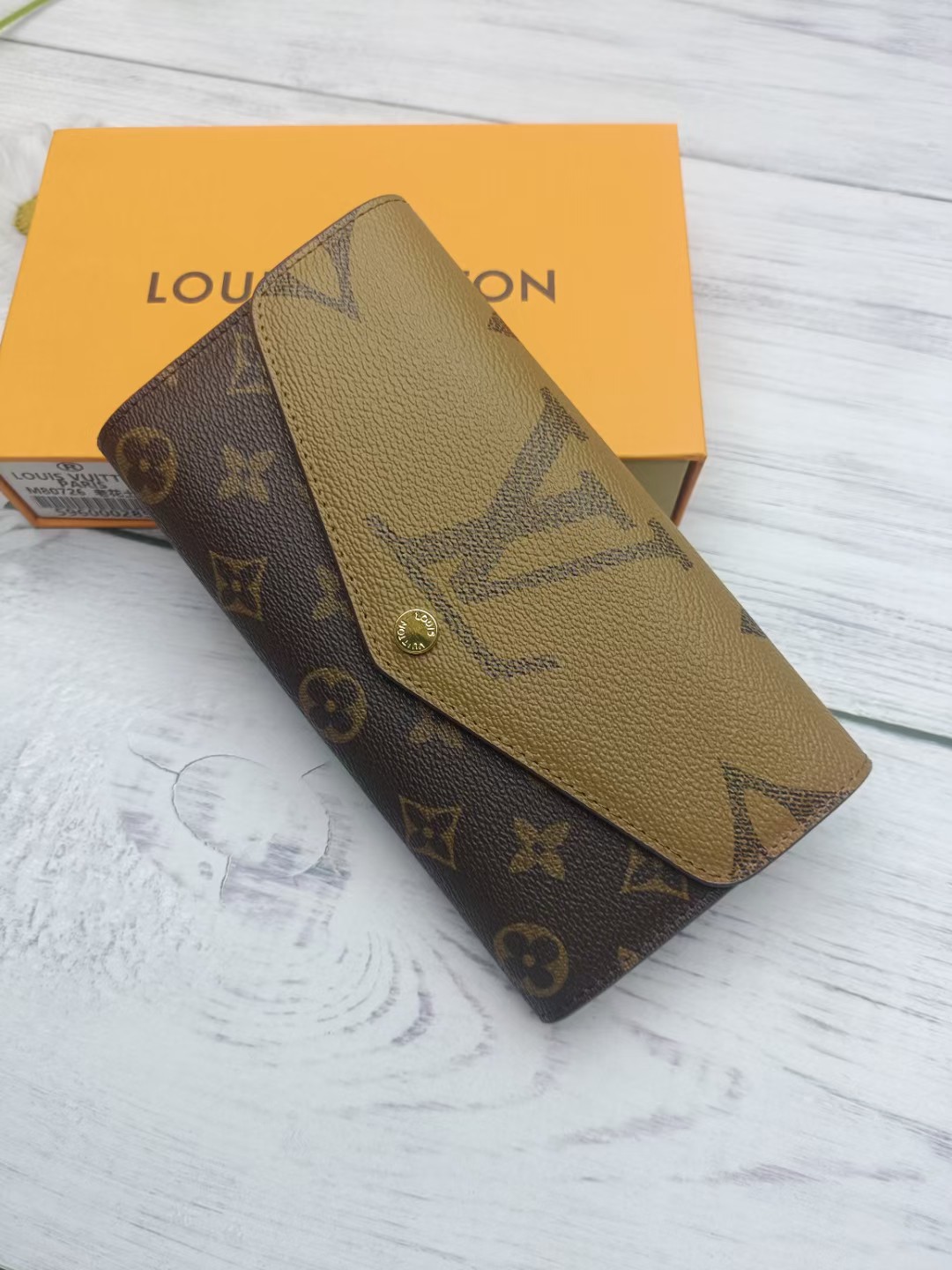 Leather wallet interior showing compartments for cash and cards