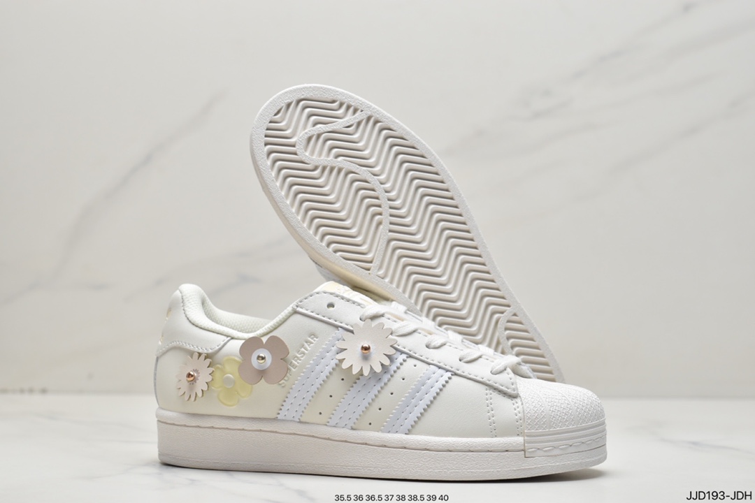 Adidas clover Originals Superstar W ”Beige/Daisy” classic shell head series low help GX2171