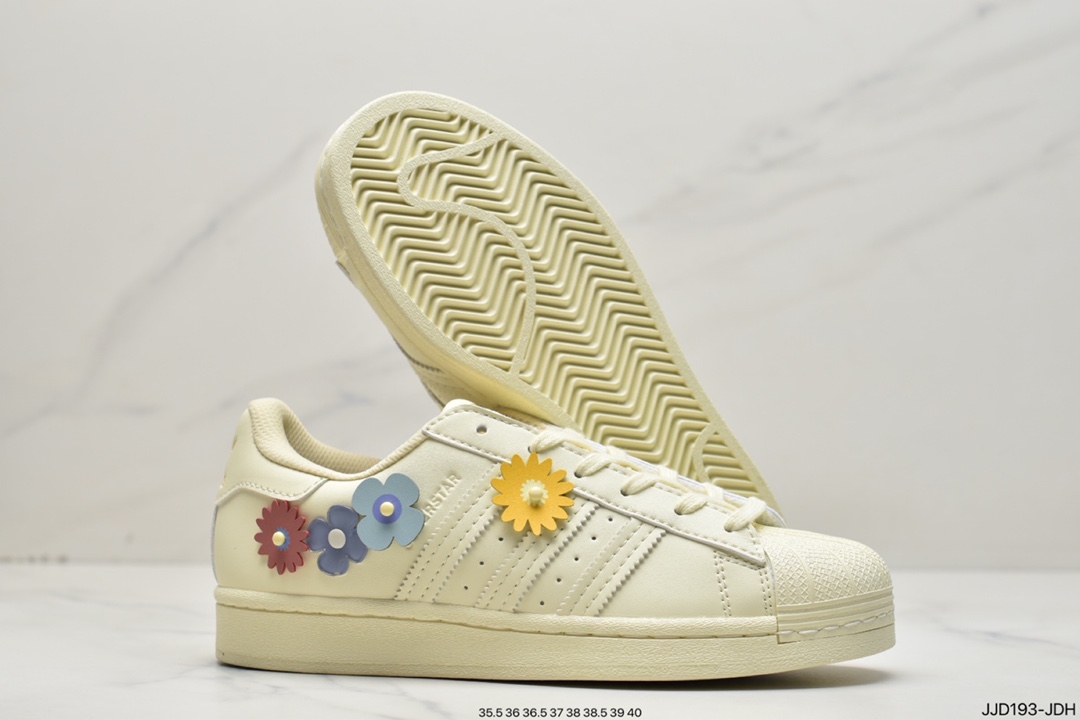 Adidas clover Originals Superstar W ”Beige/Daisy” classic shell head series low help GX2171