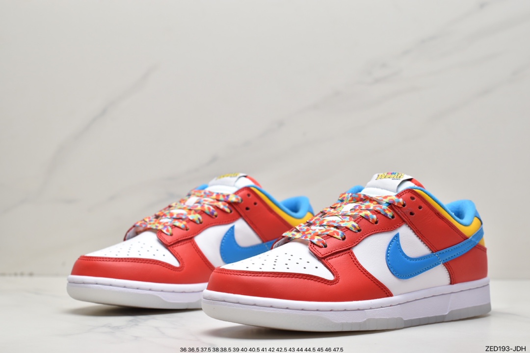 LeBron James x Nike Dunk Low Fruit Cereal Low Top Sports and Leisure Sneakers DH8009-600