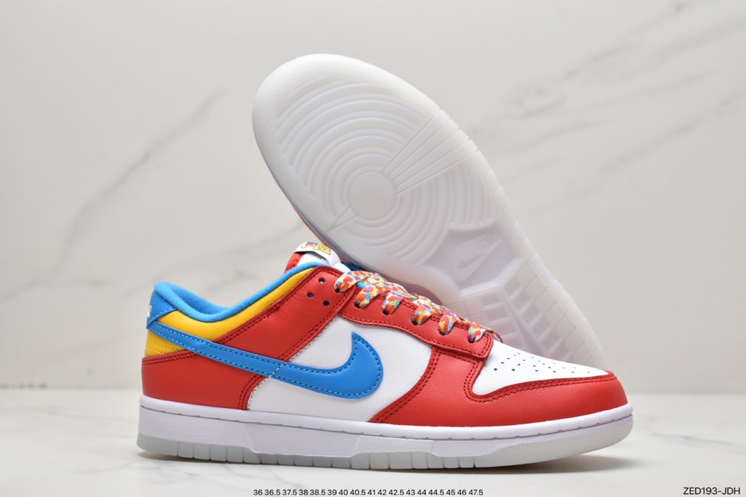 LeBron James x Nike Dunk Low Fruit Cereal Low Top Sports and Leisure Sneakers DH8009-600