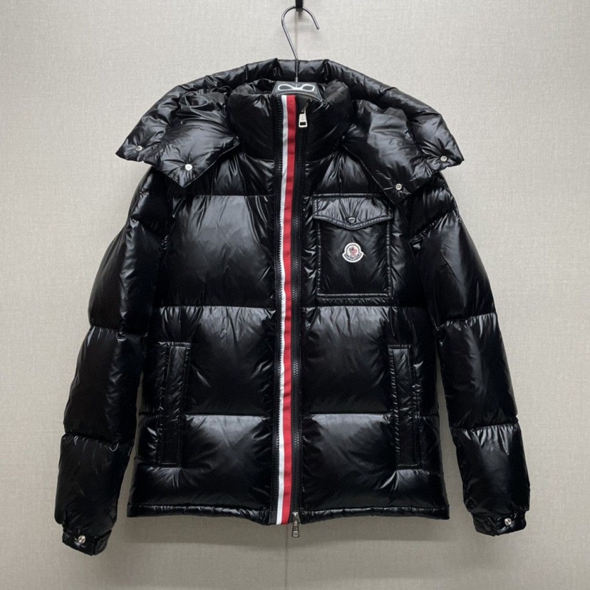 Moncler Ropa Chaqueta de plumón Negro Nylon Colección de invierno Fashion Blusa con capucha