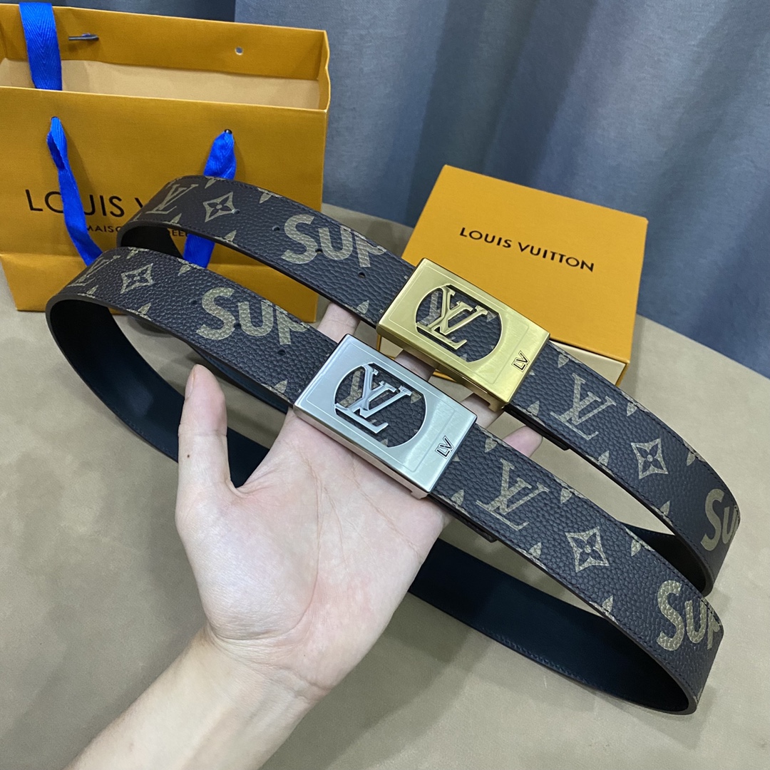 Louis Vuitton Belts Calfskin Cowhide