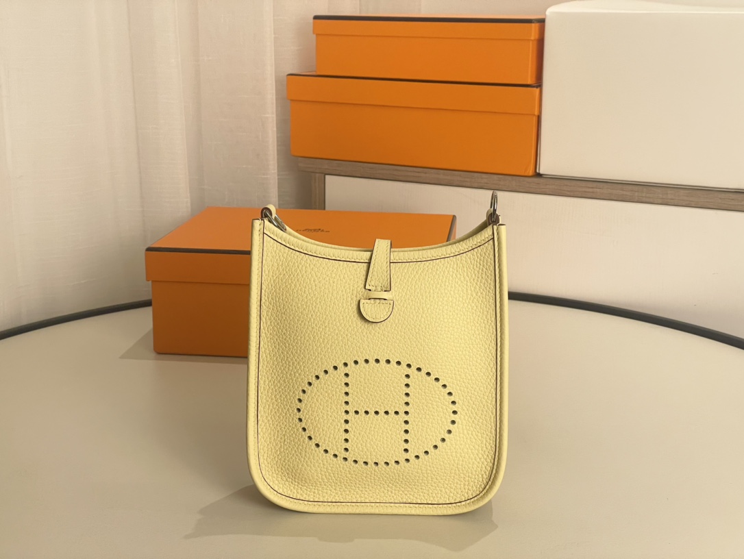 Hermes Evelyne Crossbody & Shoulder Bags Light Yellow Fall/Winter Collection Mini