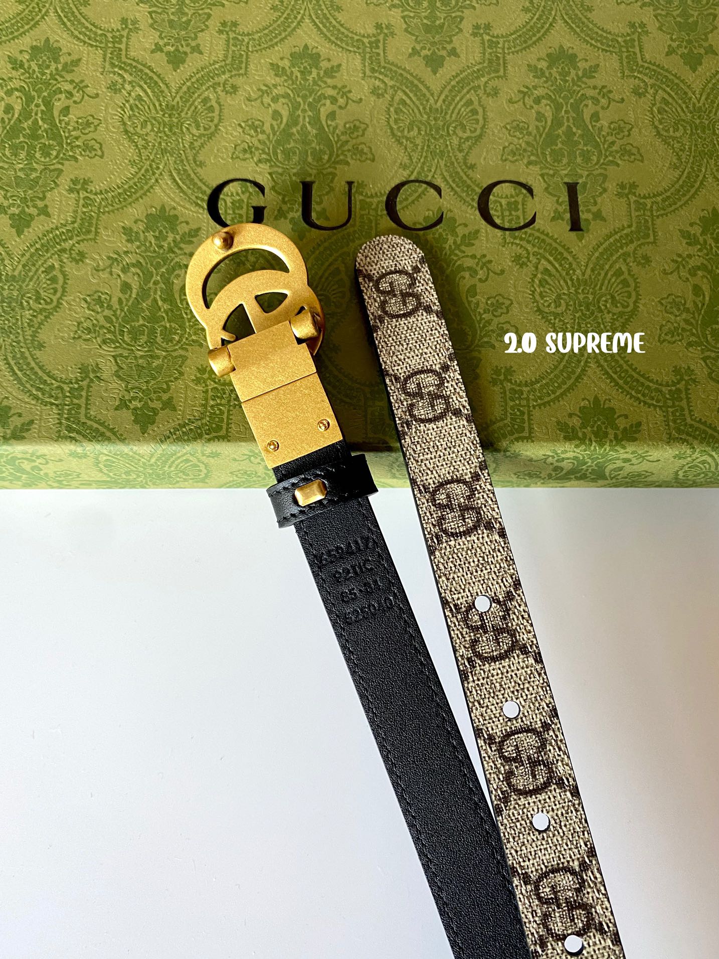 GUCCI古琦Supreme帆布腰带