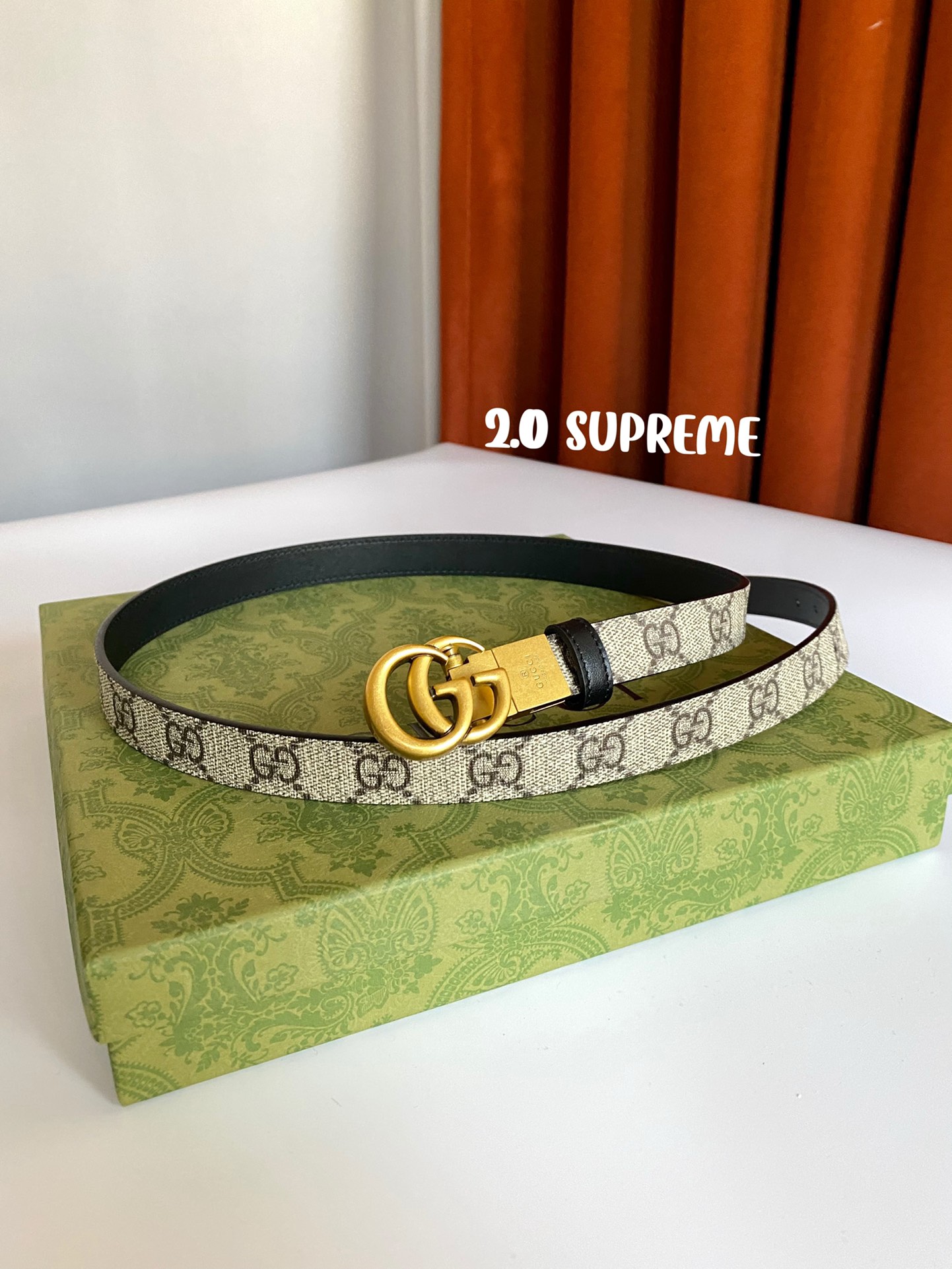 GUCCI古琦Supreme帆布腰带