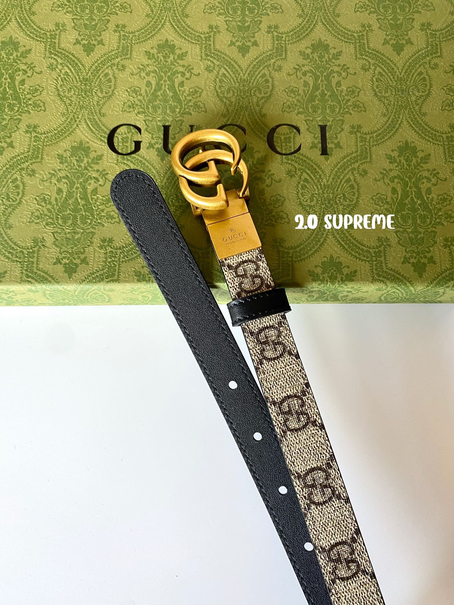 GUCCI古琦Supreme帆布腰带