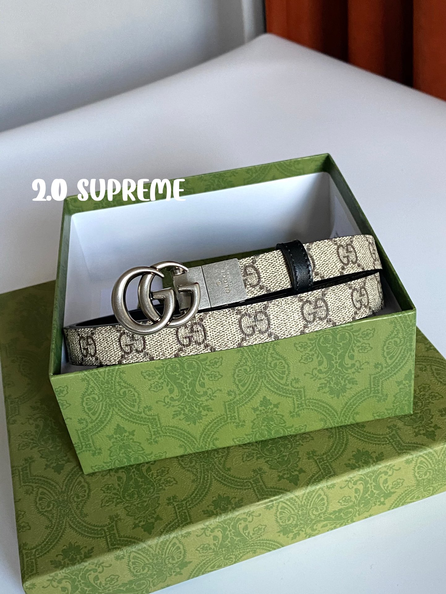 GUCCI古琦Supreme帆布腰带