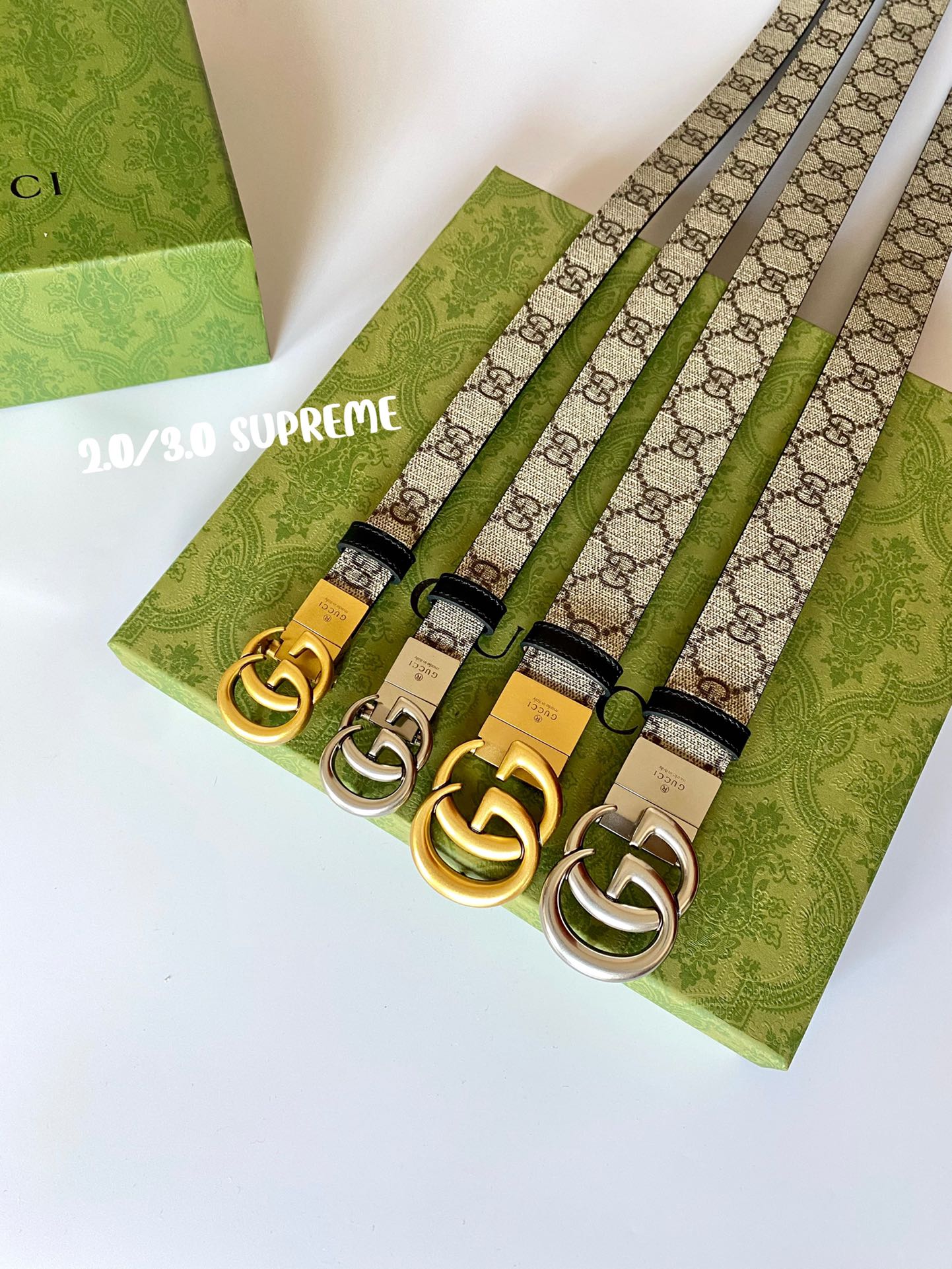 GUCCI古琦Supreme帆布腰带