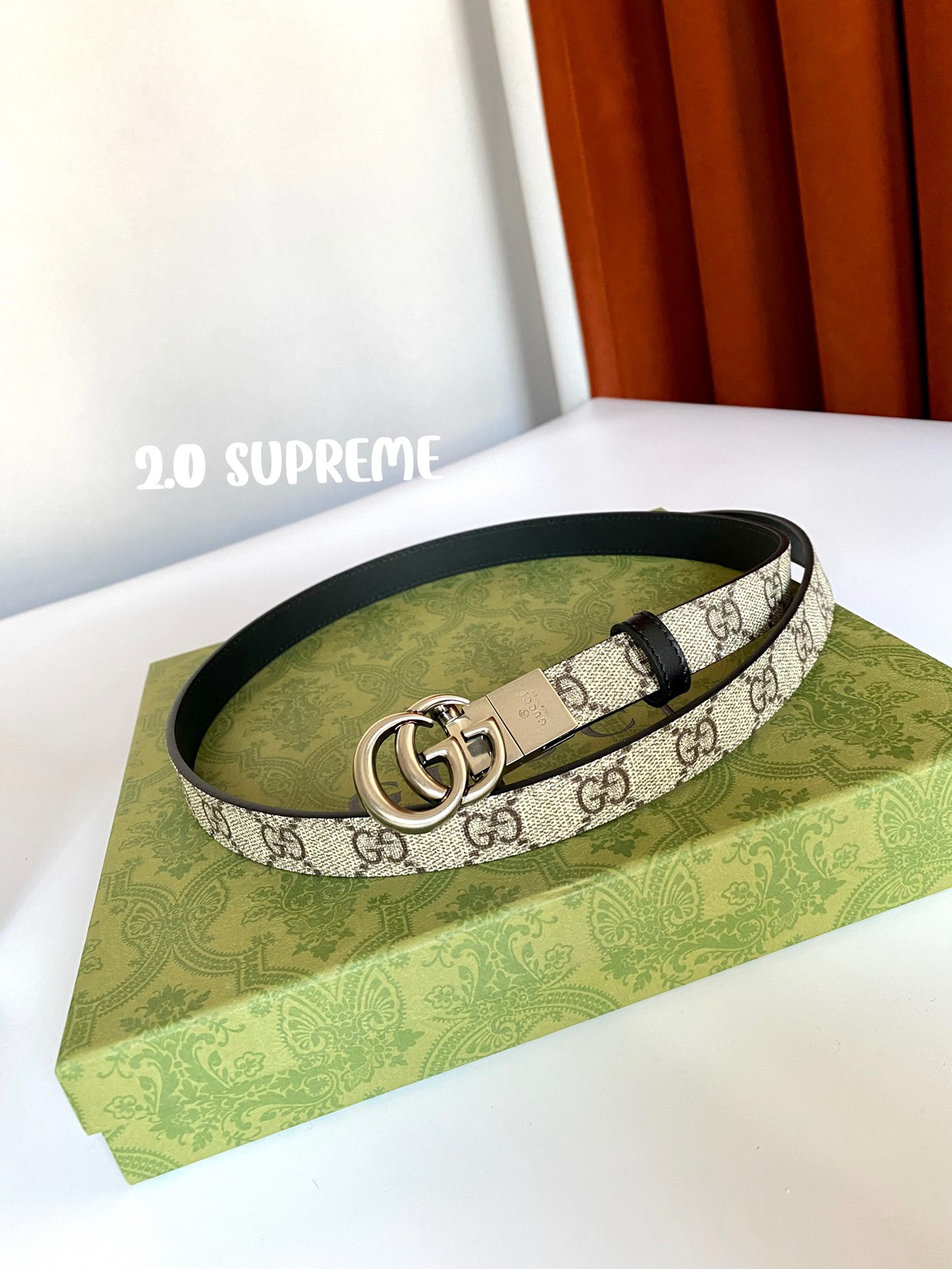 GUCCI古琦Supreme帆布腰带