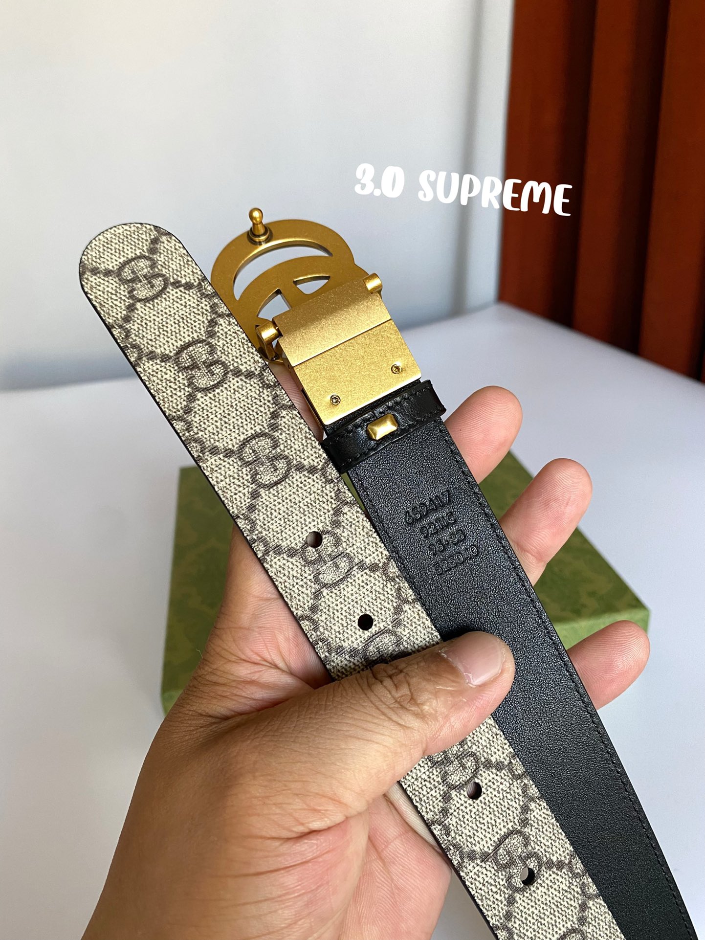 GUCCI古琦Supreme帆布腰带