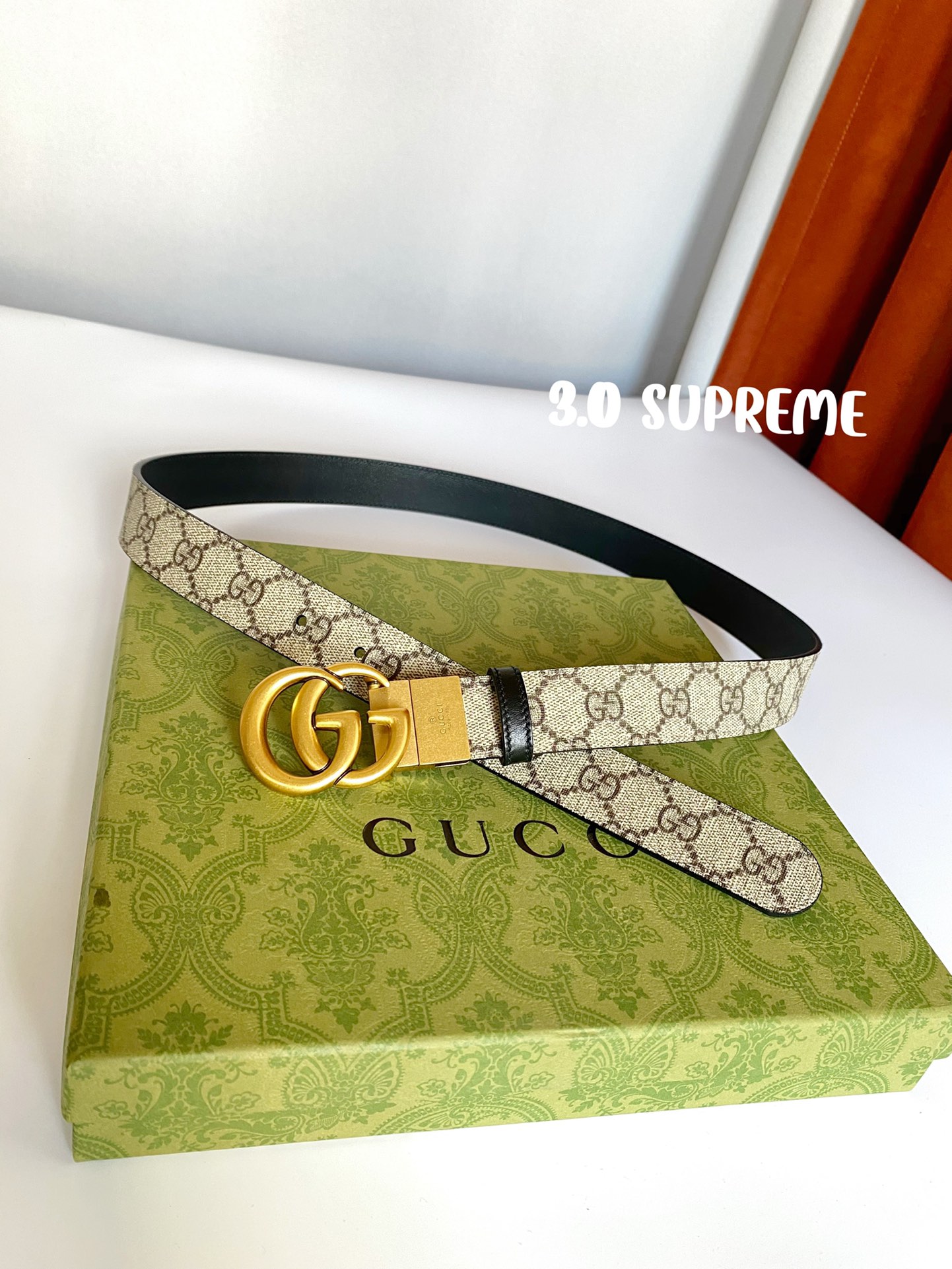 GUCCI古琦Supreme帆布腰带