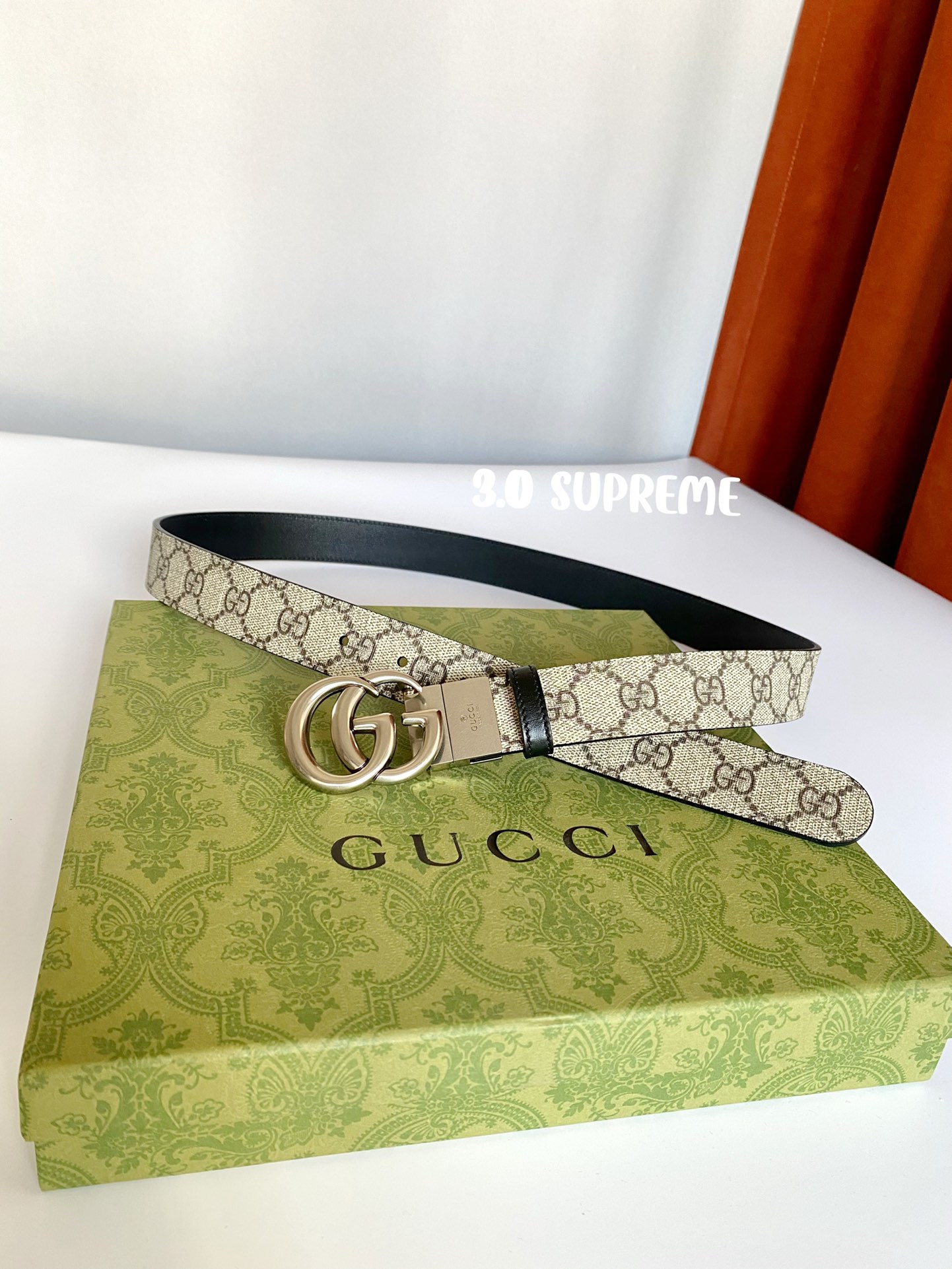 GUCCI古琦Supreme帆布腰带