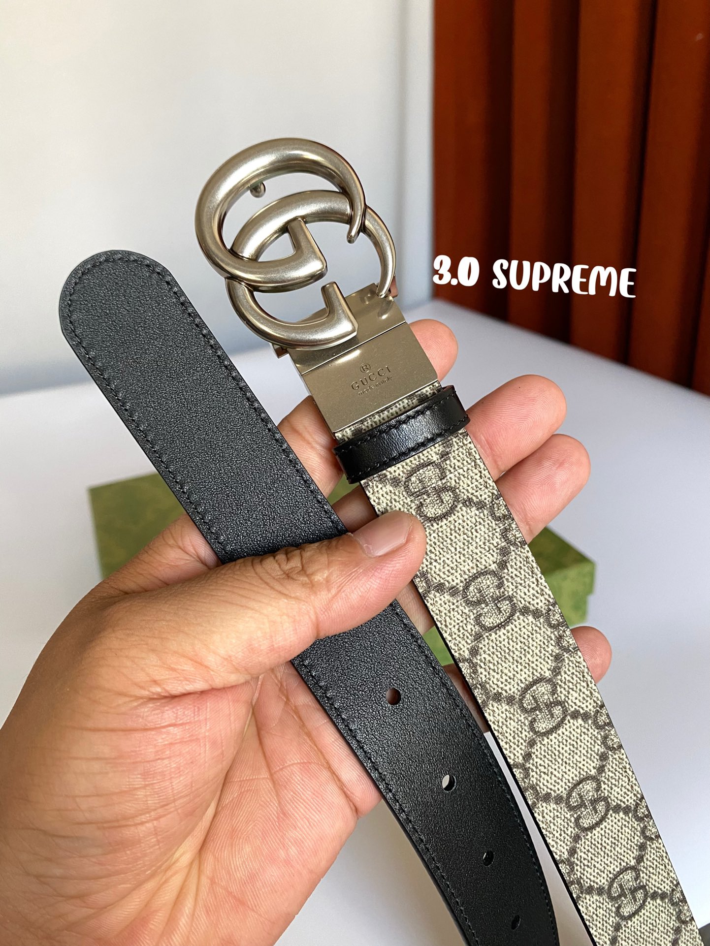 GUCCI古琦Supreme帆布腰带