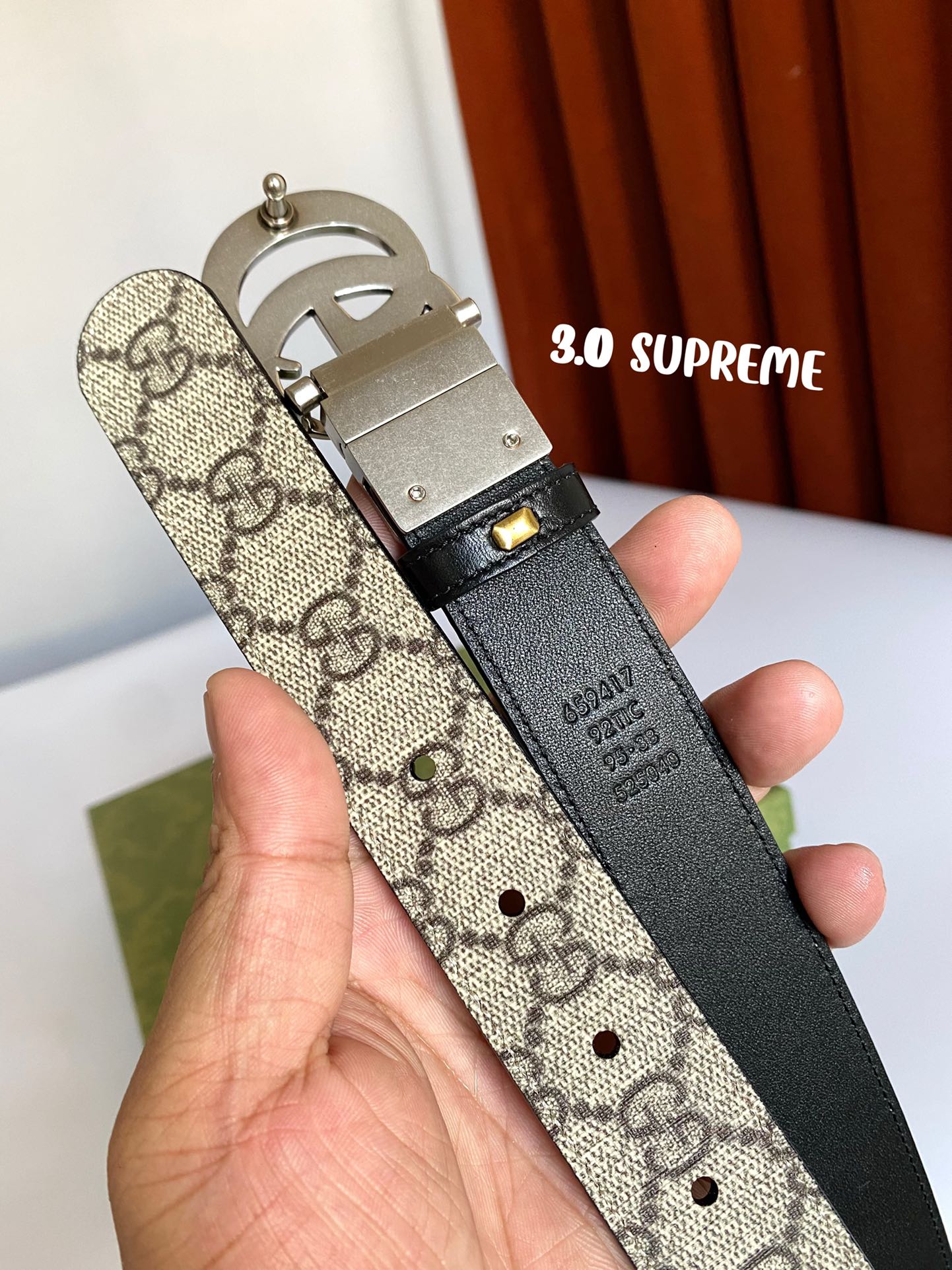 GUCCI古琦Supreme帆布腰带