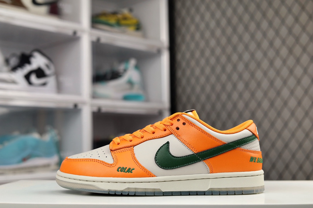 H0 Nike Dunk Low 白橙 运动休闲低帮板鞋原装头层材料 独家版型蒸餾加工帶來的是更好的视觉和脚感体验大厂纯原品质出货 清洁度 电绣工艺 皮料切割干净无任何毛边 细节完美