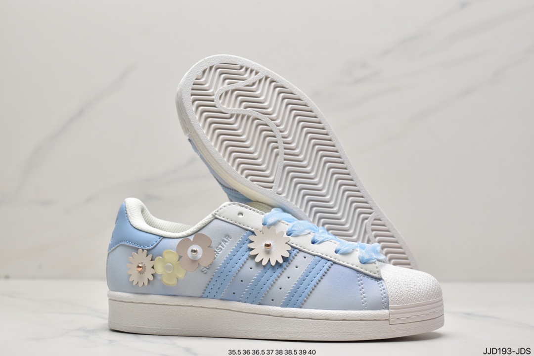 Originals Superstar W”Beige/Daisy”classic shell head series low top GX2173