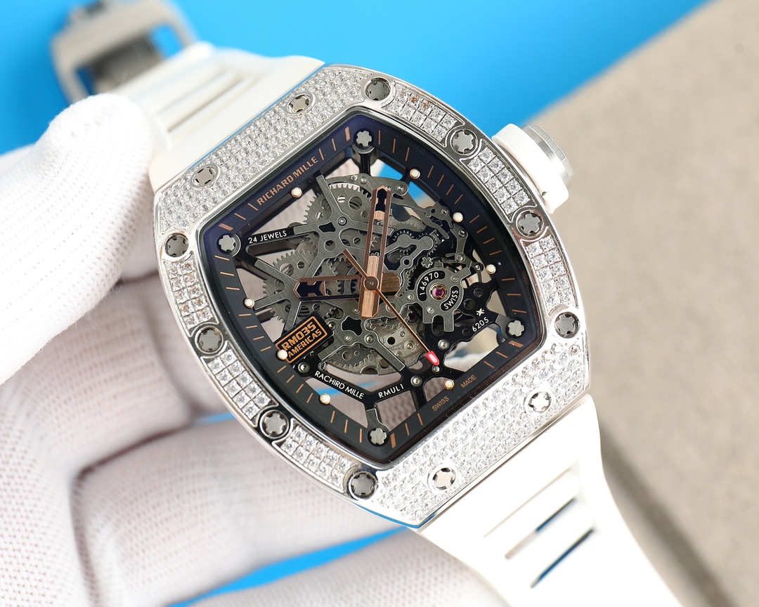 1450 理查德米勒【Richard Mille】理查系列钢表壳首次突破做到镶钻工艺