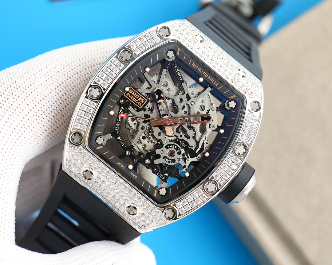 1450 理查德米勒【Richard Mille】理查系列钢表壳首次突破做到镶钻工艺