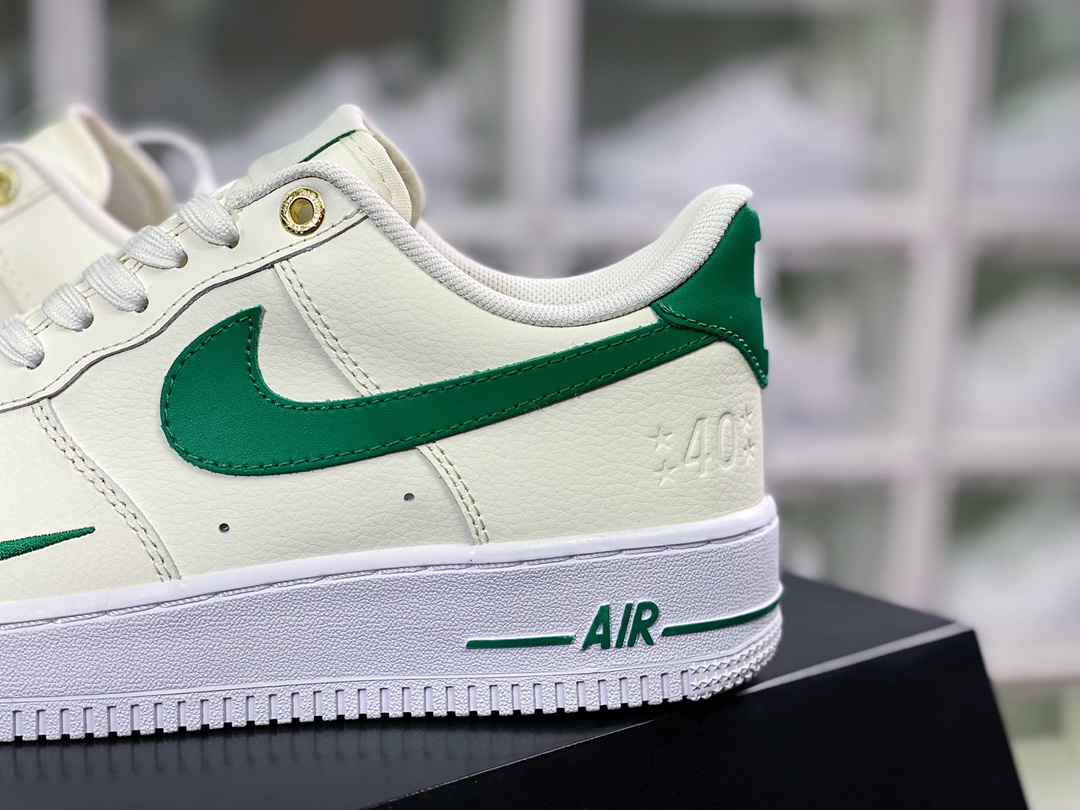 200  Air Force 1 Low”空军一号低帮经典百搭休闲运动板鞋“米白绿双勾金扣”DQ7582-101