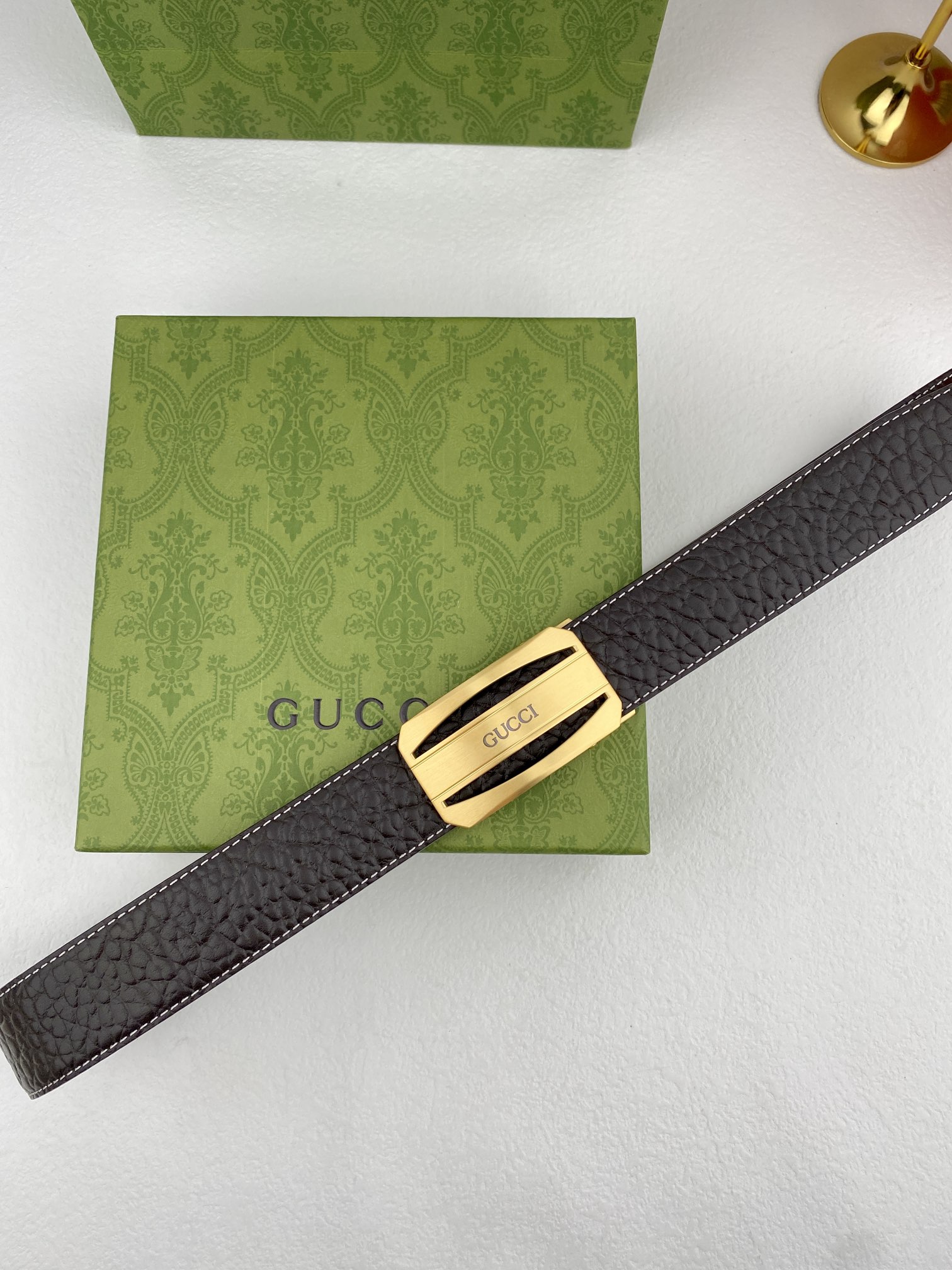 Gucci进口原版头层牛皮宽3.5C