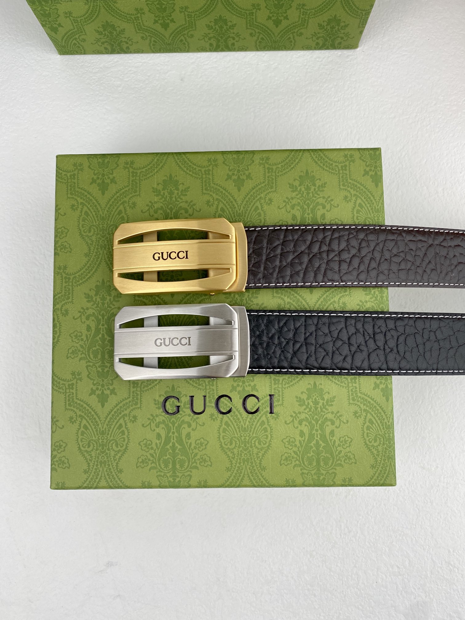 Gucci进口原版头层牛皮宽3.5C
