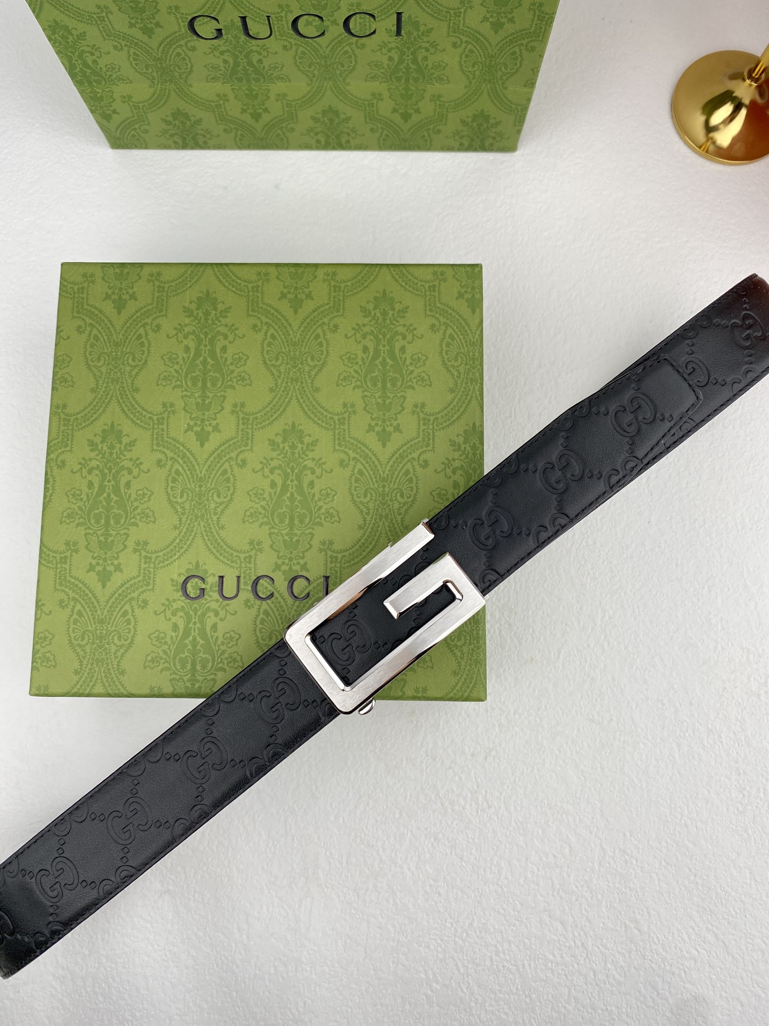 Gucci进口原版头层牛皮宽3.5C