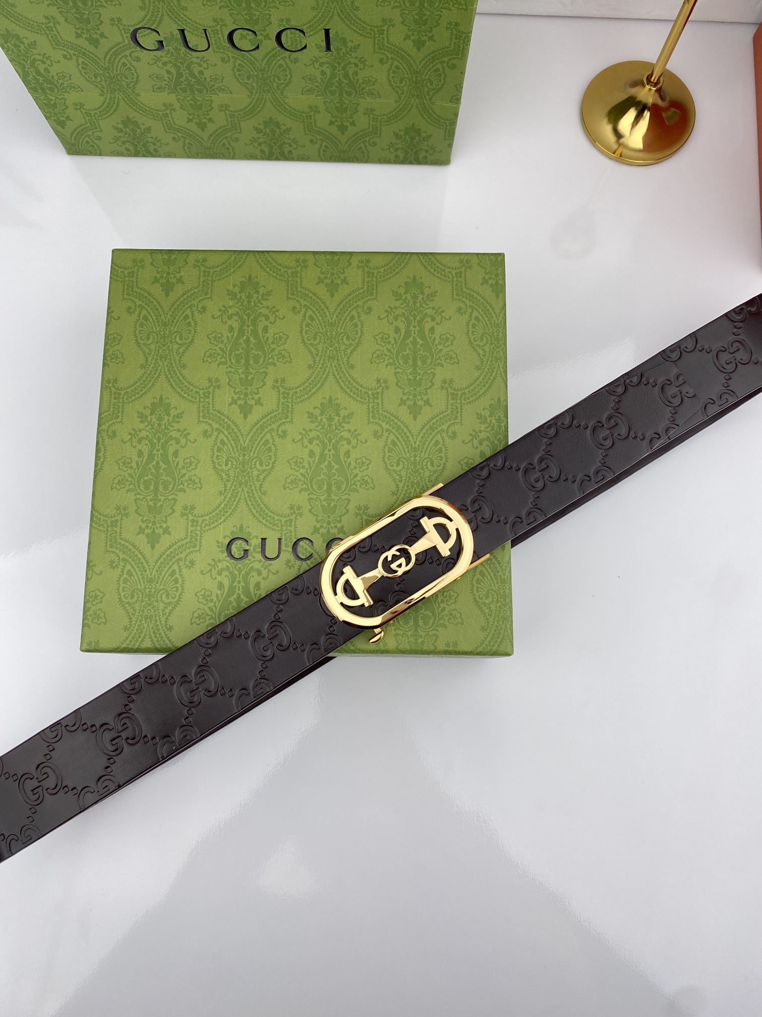 Gucci进口原版头层牛皮宽3.5C