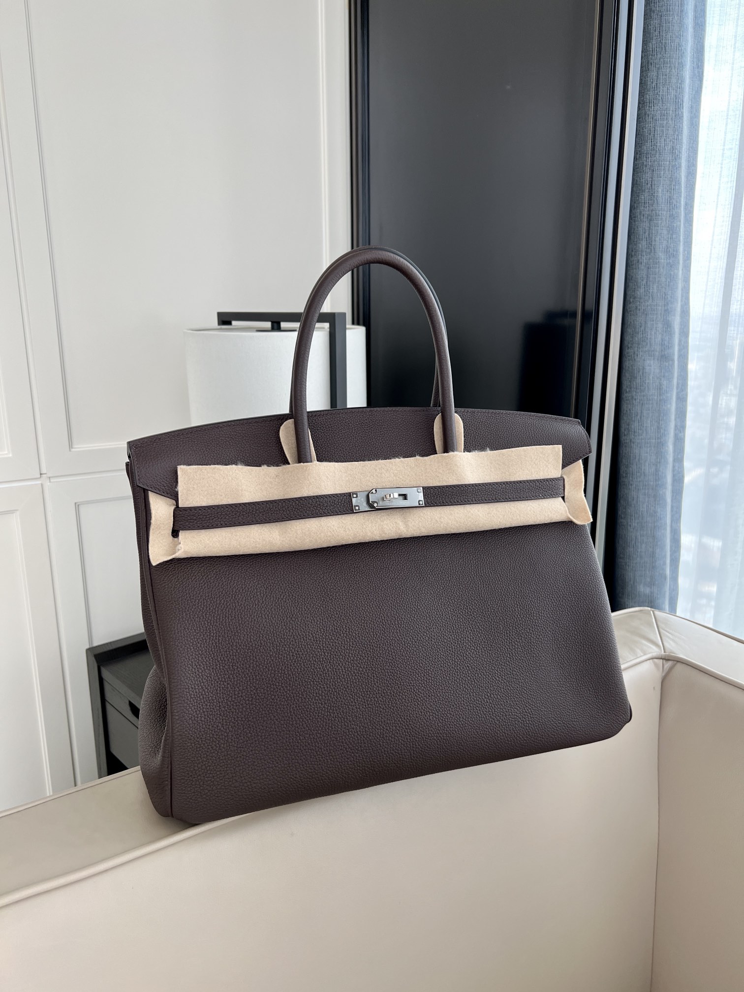 Elegant Birkin 40cm Togo Leather Handbag with Silver Hardware 3 i1665205452 43 7