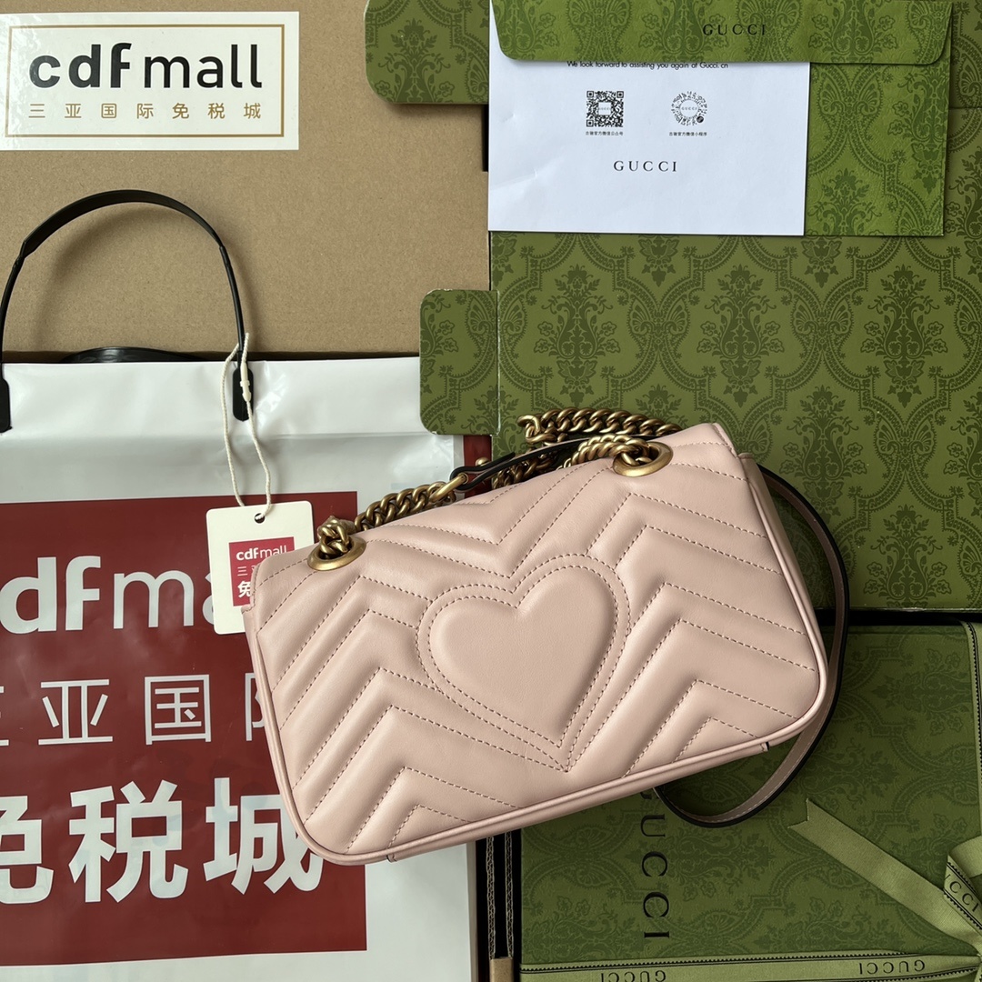 原厂皮配Cdfmall三亚免税店手提袋GGMarmont系列经典之王销售王正品原厂皮#446744尺寸2