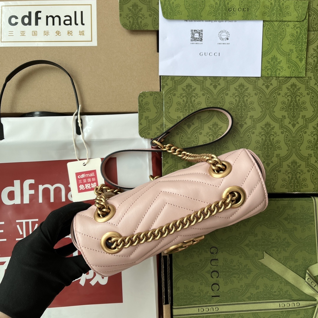 原厂皮配Cdfmall三亚免税店手提袋GGMarmont系列经典之王销售王正品原厂皮#446744尺寸2