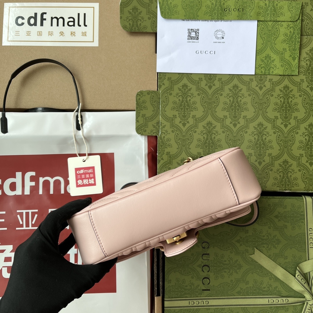 原厂皮配Cdfmall三亚免税店手提袋GGMarmont系列经典之王销售王正品原厂皮#446744尺寸2