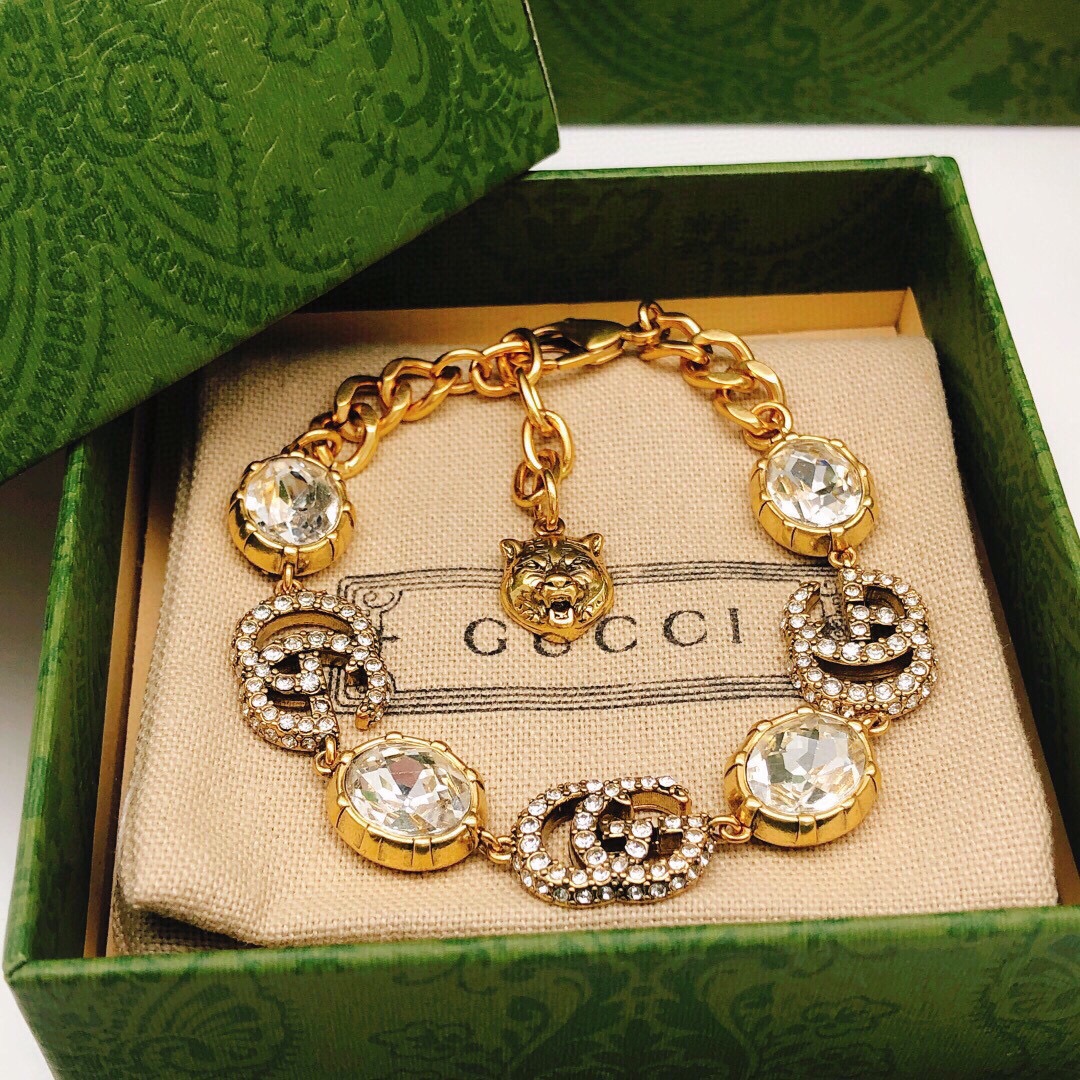 编号GSL0030
Gucci古驰双镶钻G 手链