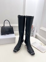Dior AAA
 Long Boots Short Boots Black Splicing Calfskin Cowhide Rubber Sheepskin Fall/Winter Collection Fashion Sweatpants