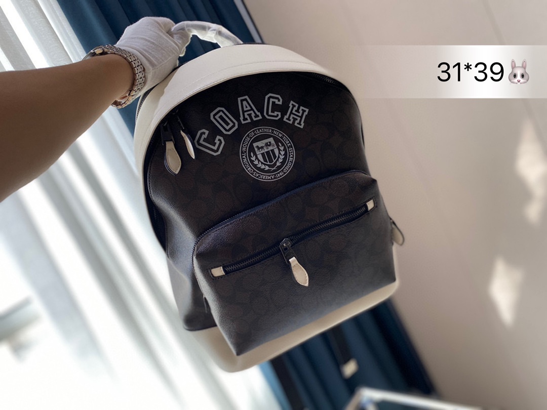 K0 Coach Court 双肩 2021最 “Coach Track Coach 蔻驰 ”双肩包进口原厂面料超高清五金logo标志、专用里内里。超顺滑拉链、油边超平滑、做工精致每个细节到位31*39