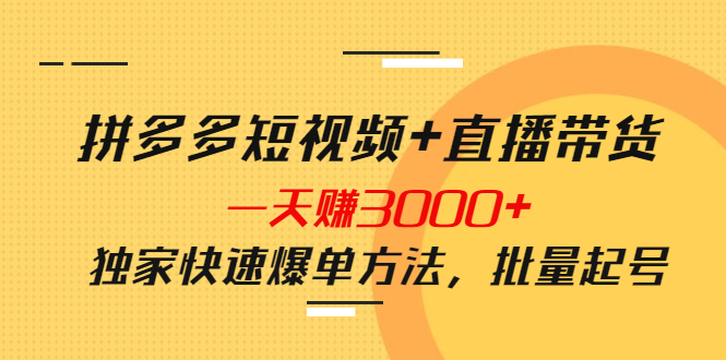 【电商上新】139.泓盛-娜姐·拼多多视频带货项目