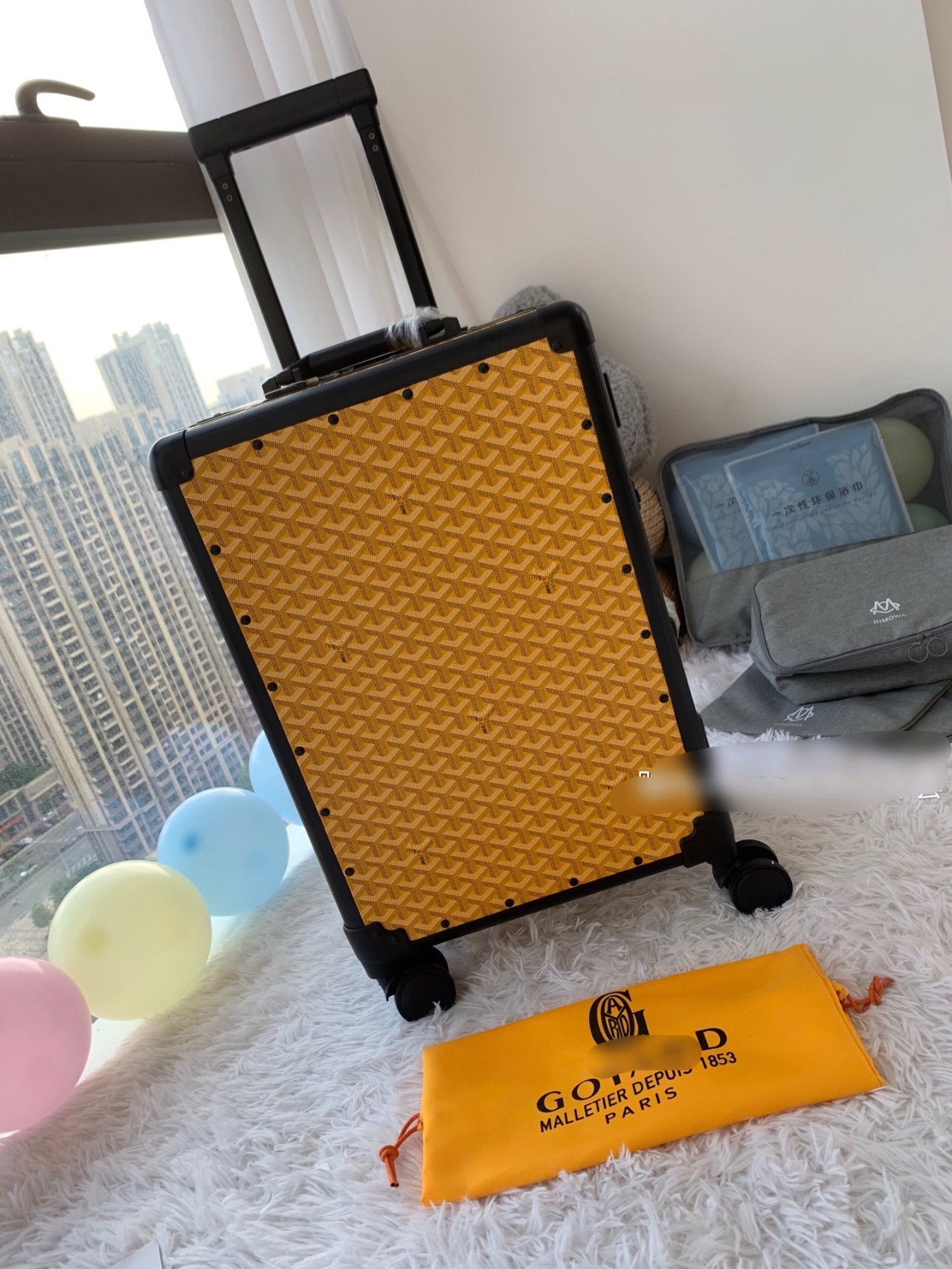 Goyard Vintage Luggage Rolling Suitcase,20/24 Inch,includes Dust Bag & Straps 2 a1665287898849 5052