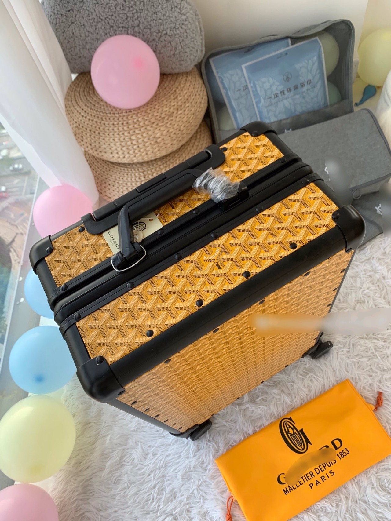 Goyard Vintage Luggage Rolling Suitcase,20/24 Inch,includes Dust Bag & Straps 6 a1665287899687 0508