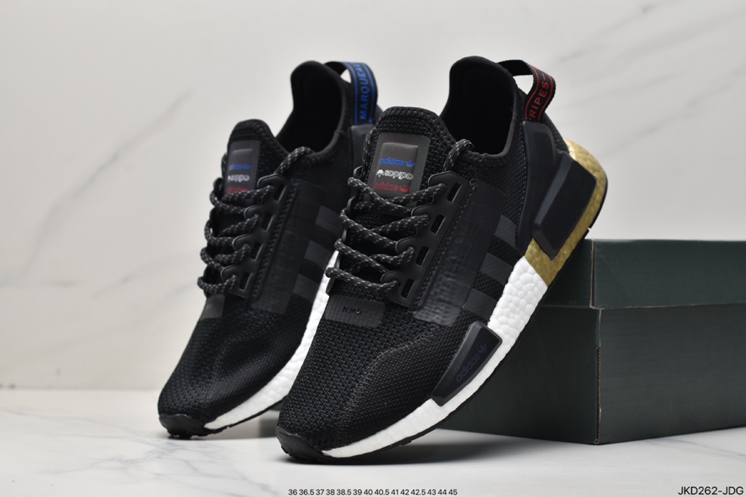 Adidas nmd popcorn series Adidas NMD R1 popcorn outsole casual running shoes FW8048