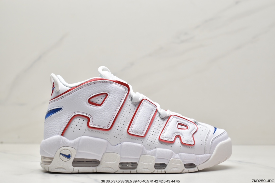这款Nike Air More Uptempo 通体采用白色皮革DX2662-100