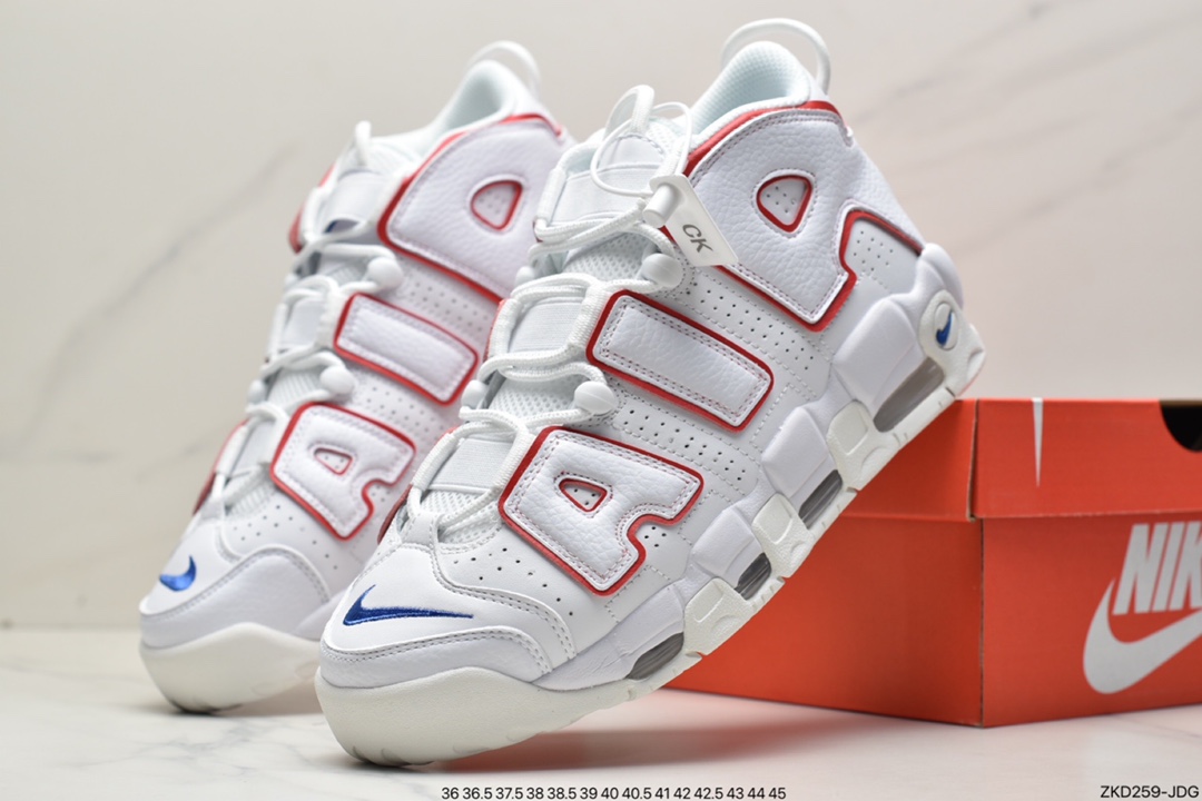 这款Nike Air More Uptempo 通体采用白色皮革DX2662-100